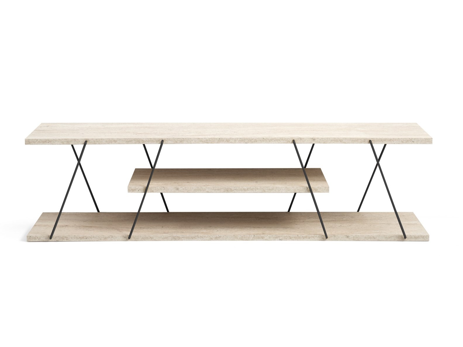 TV-omarica Kailua 365 (Svetel travertin + Črna)