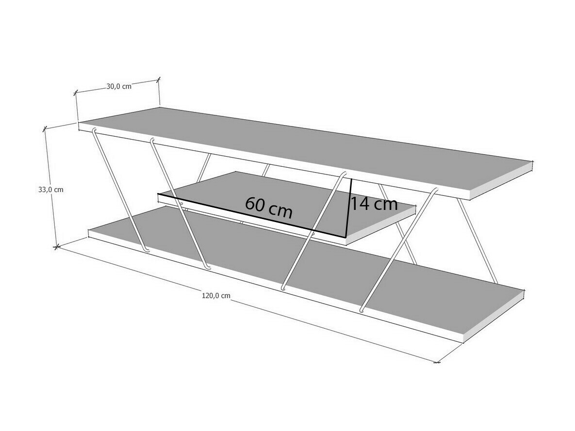 TV-omarica Kailua 365 (Svetel travertin + Črna)