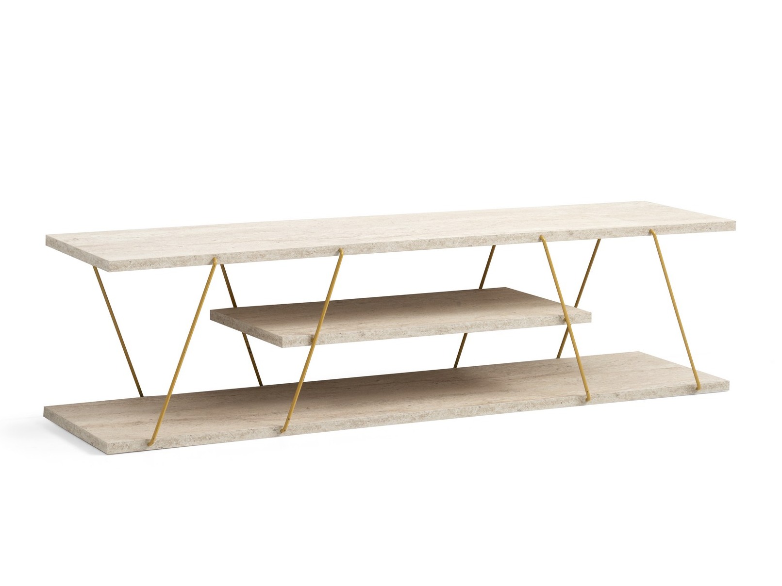 TV-omarica Kailua 365 (Svetel travertin + Zlata)