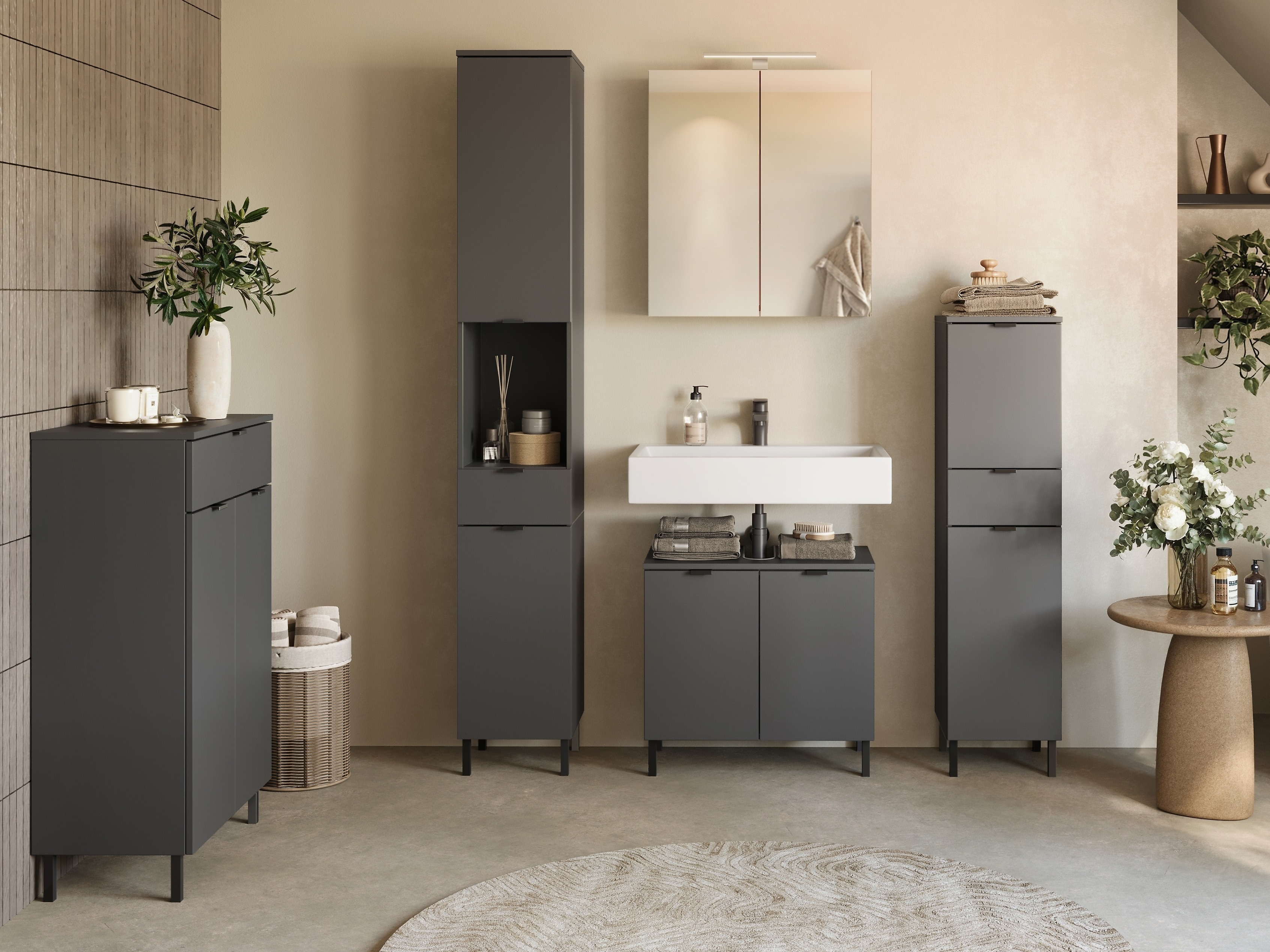 Kopalniška omarica z ogledalom Felfere 107 (Antracit)