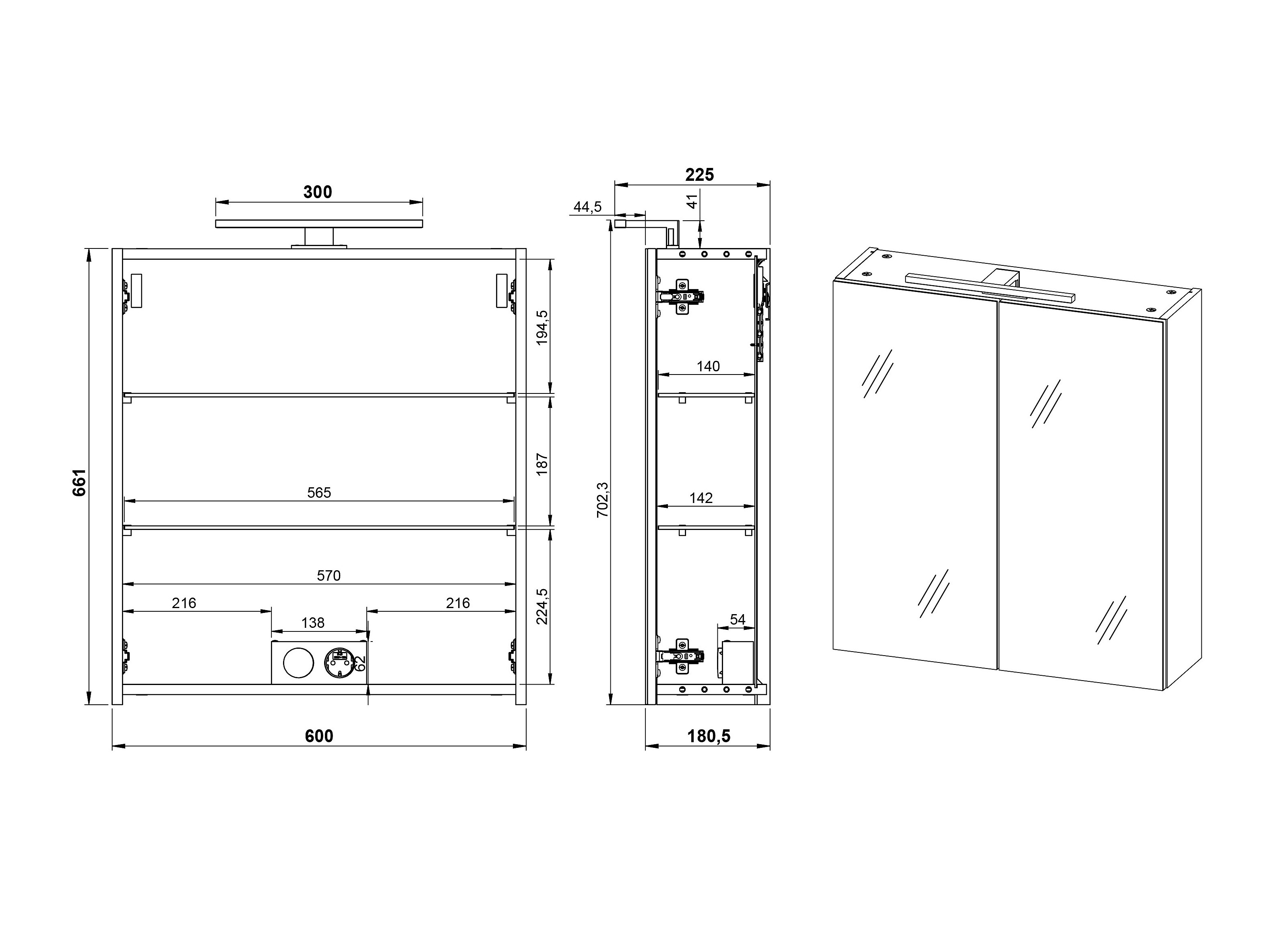 Kopalniška omarica z ogledalom Felfere 107 (Antracit)