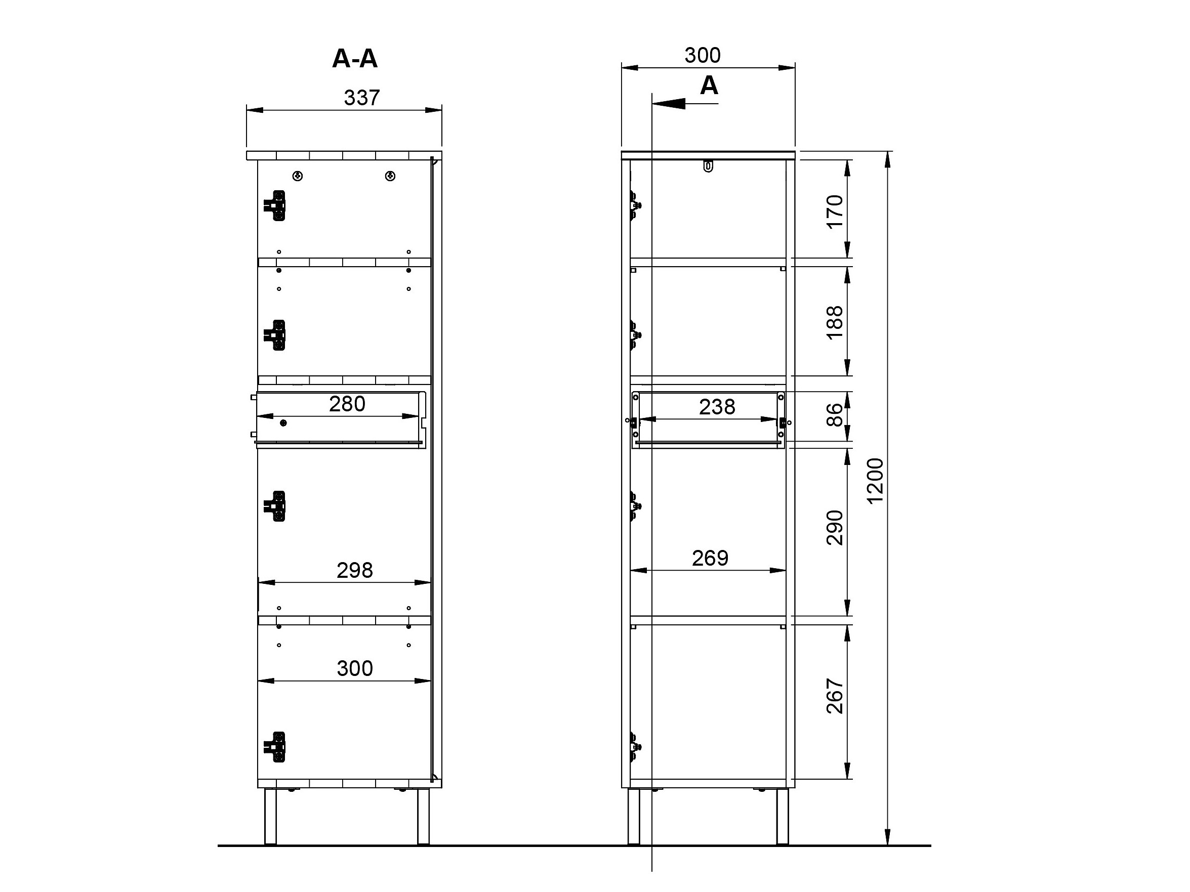 Prostostoječa Kopalniška omarica Felfere 106 (Grafit)
