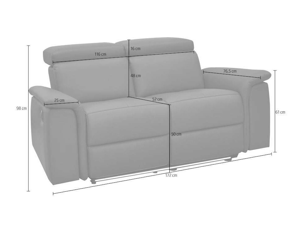 Kavč s počivalnikom Denton 1485 (Svetlo siva)