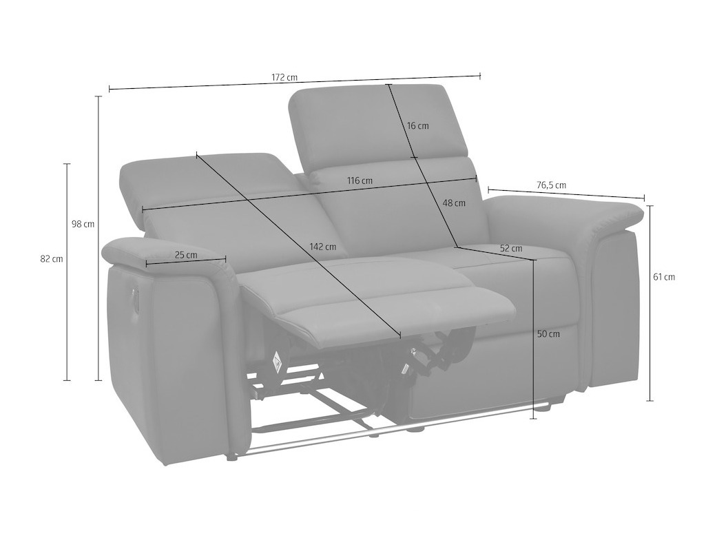 Kavč s počivalnikom Denton 1485 (Svetlo siva)