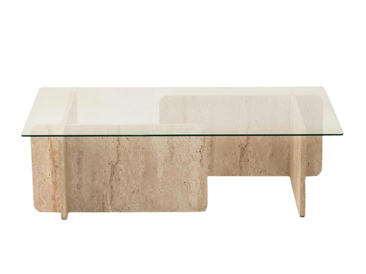 Klubska mizica Kailua 102 (Svetel travertin)