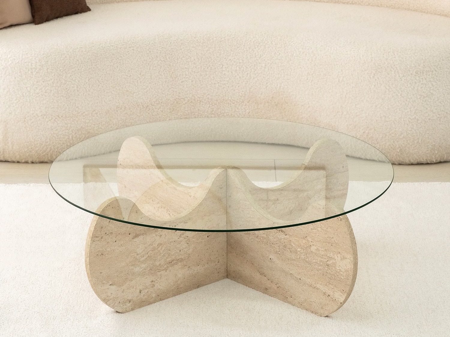 Klubska mizica Kailua 2630 (Svetla Travertine)