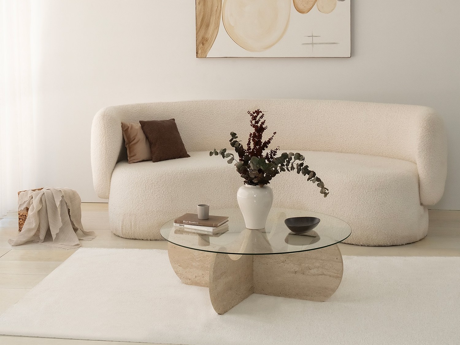 Klubska mizica Kailua 2630 (Svetla Travertine)