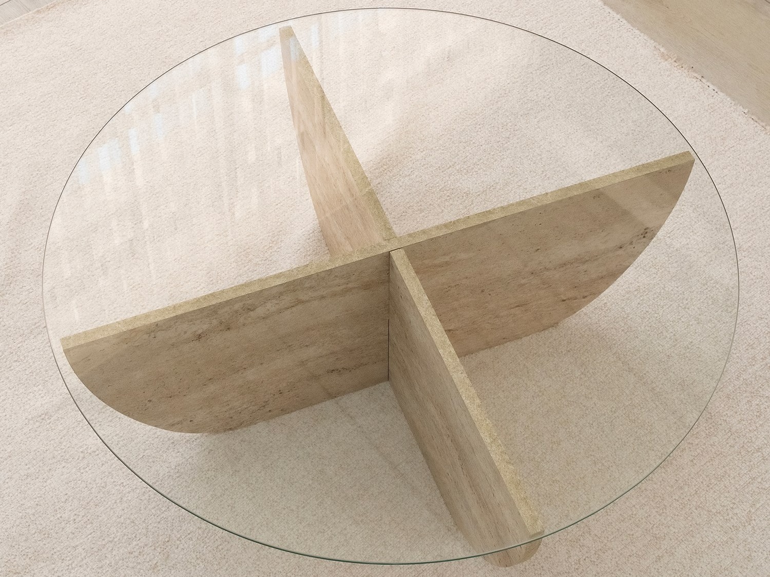 Klubska mizica Kailua 411 (Svetel travertin)