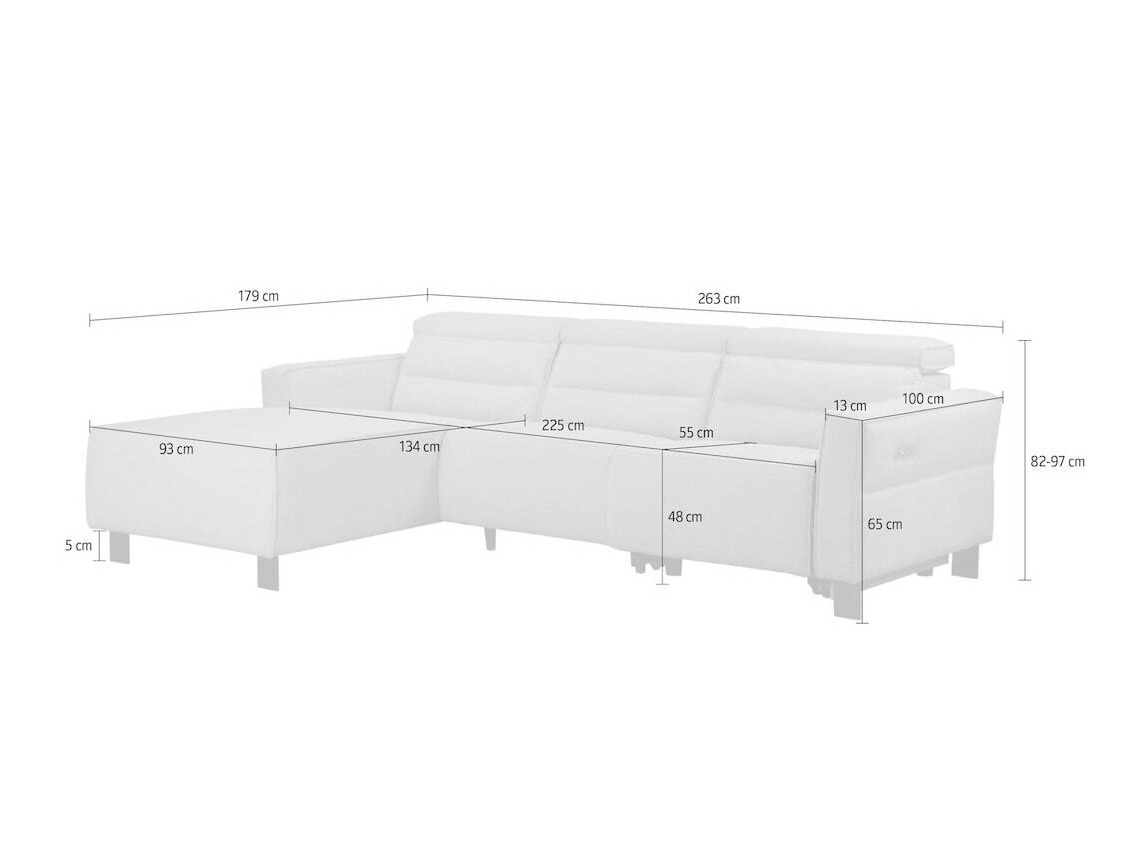 Kotna garnitura s počivalnikom Denton 1486 (Krema)