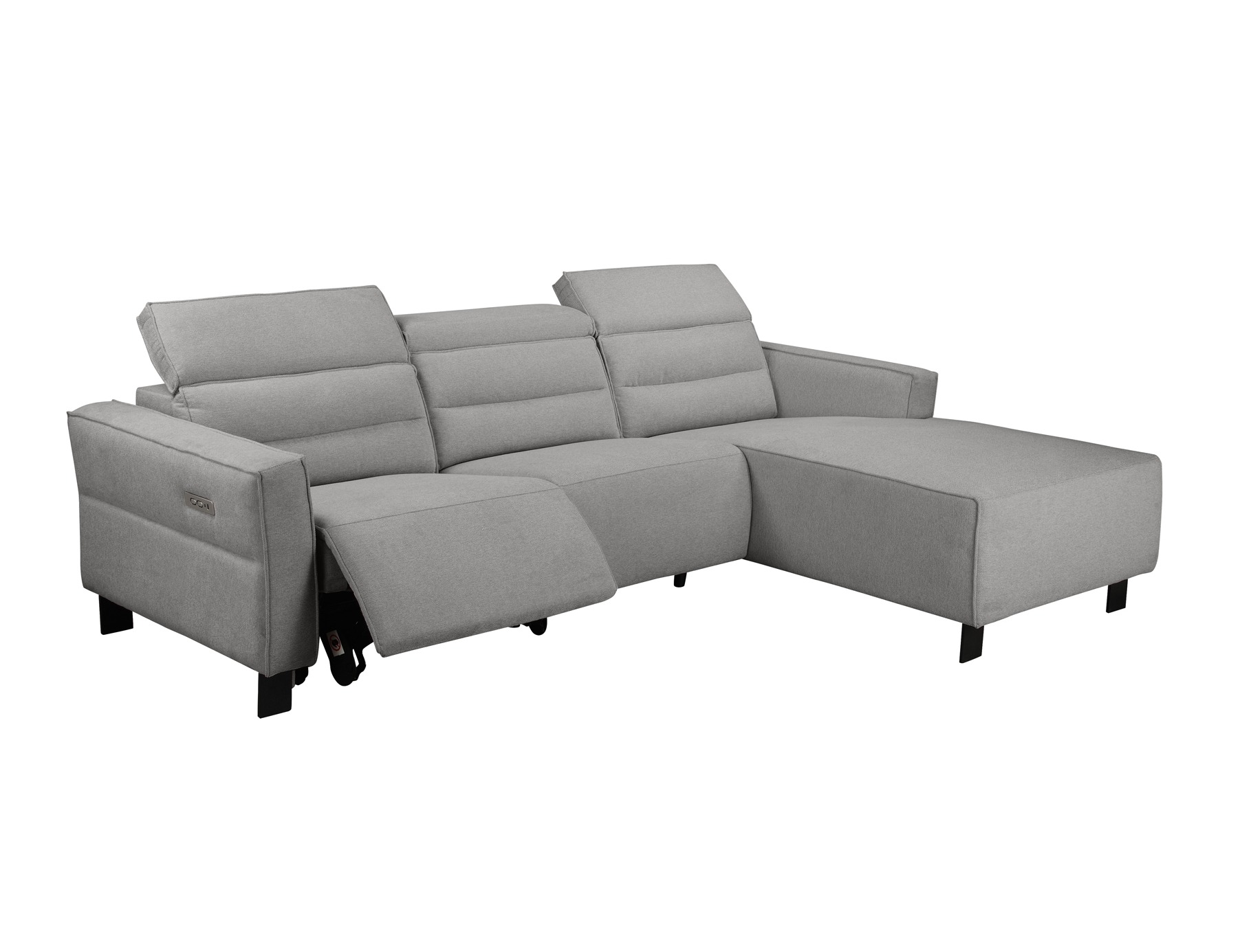 Kotna garnitura s počivalnikom Denton 1486 (Svetlo siva)