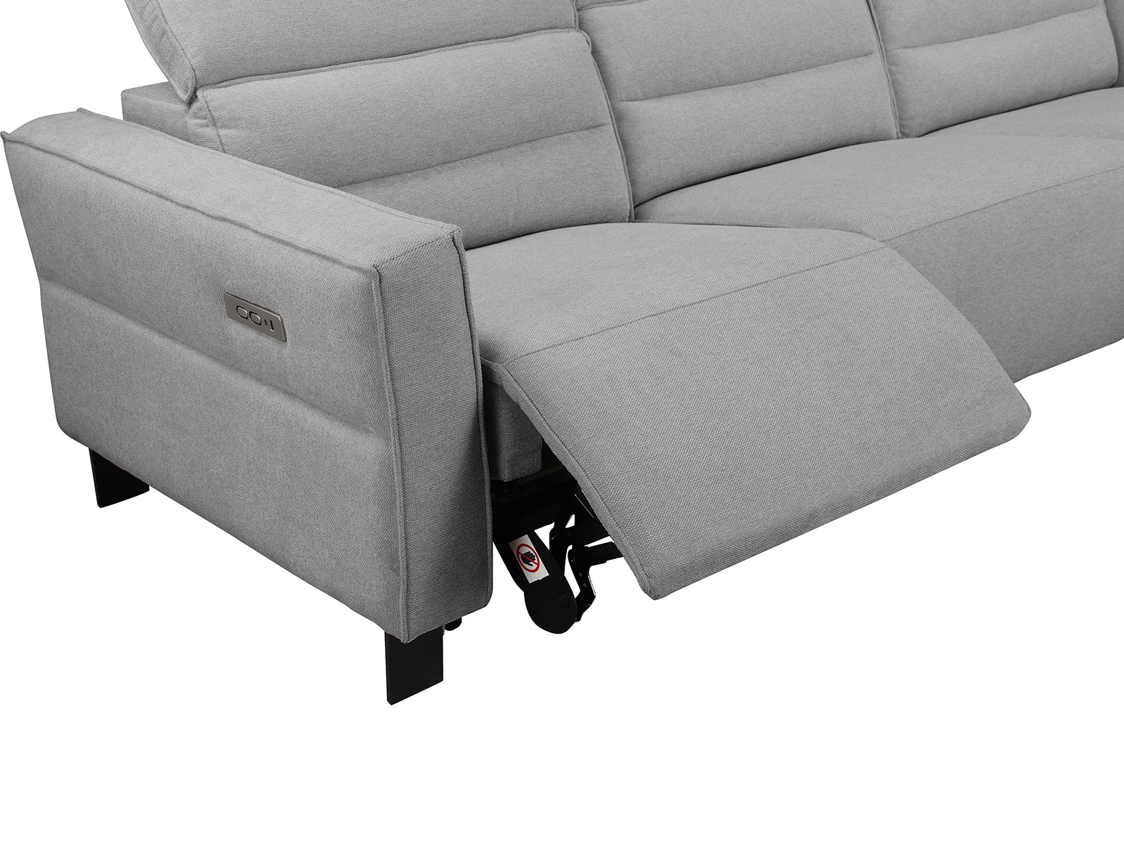 Kotna garnitura s počivalnikom Denton 1486 (Svetlo siva)