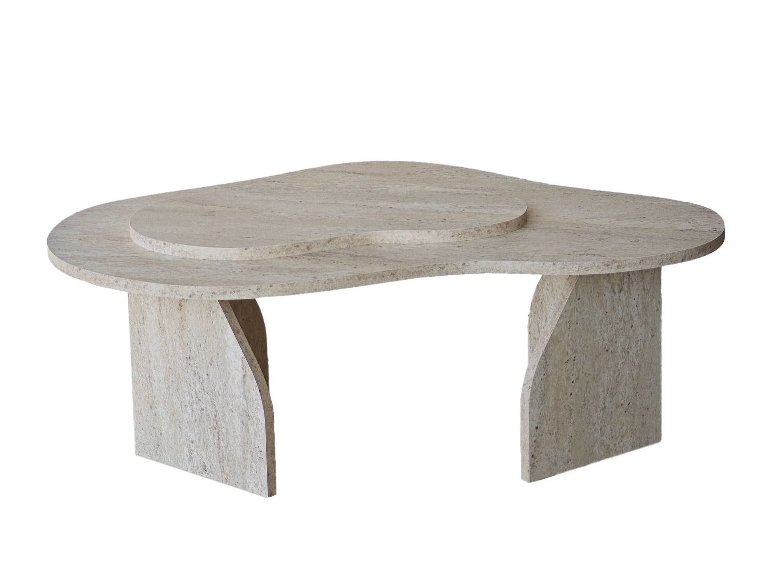 Klubska mizica Kailua 2633 (Svetel travertin)