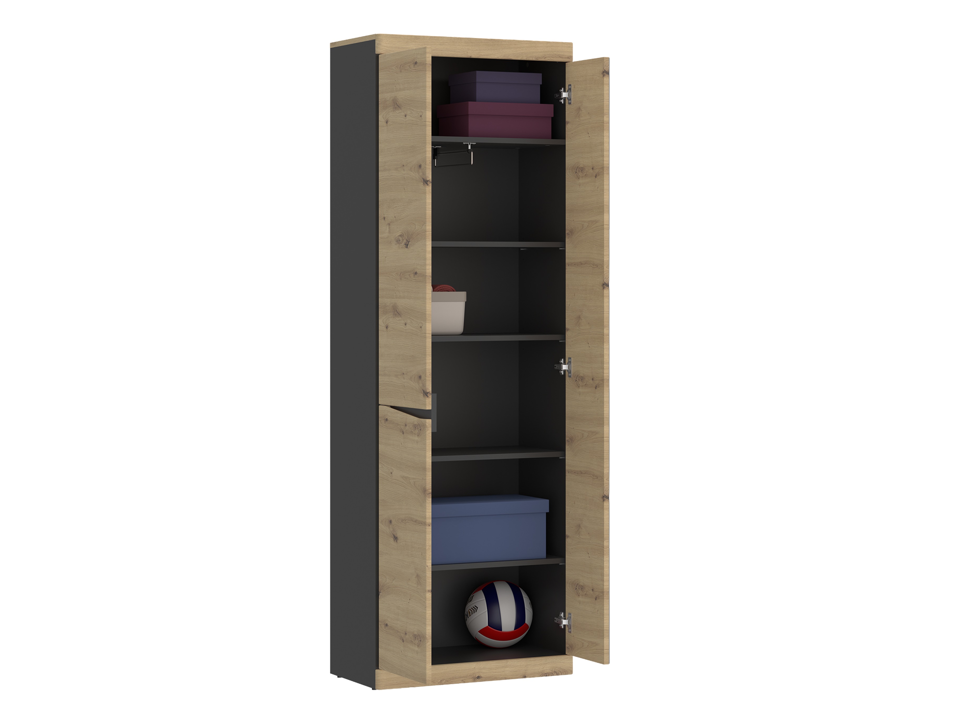 Garderobna omara Venlori 118 (Artisan hrast + Antracit)