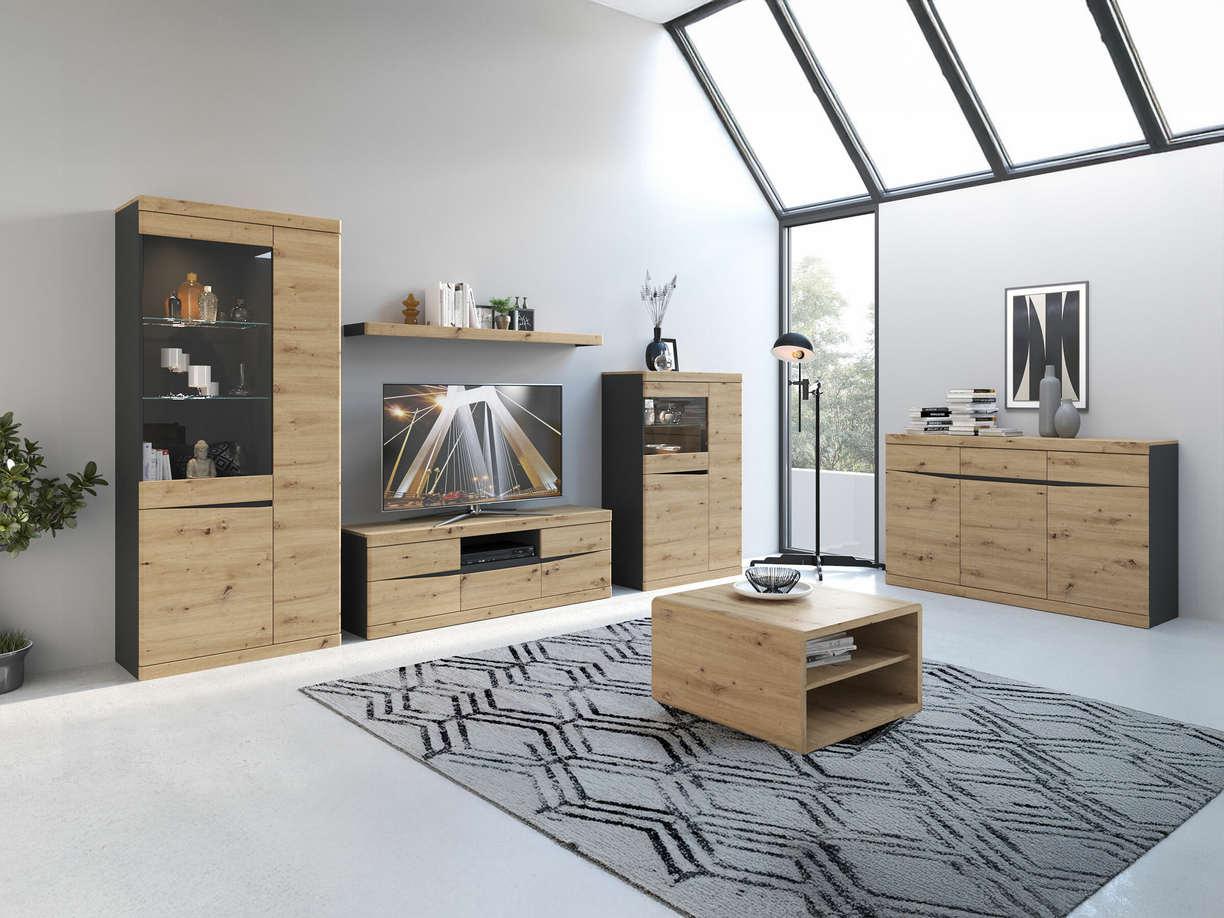 Klubska mizica Venlori 114 (Artisan hrast)