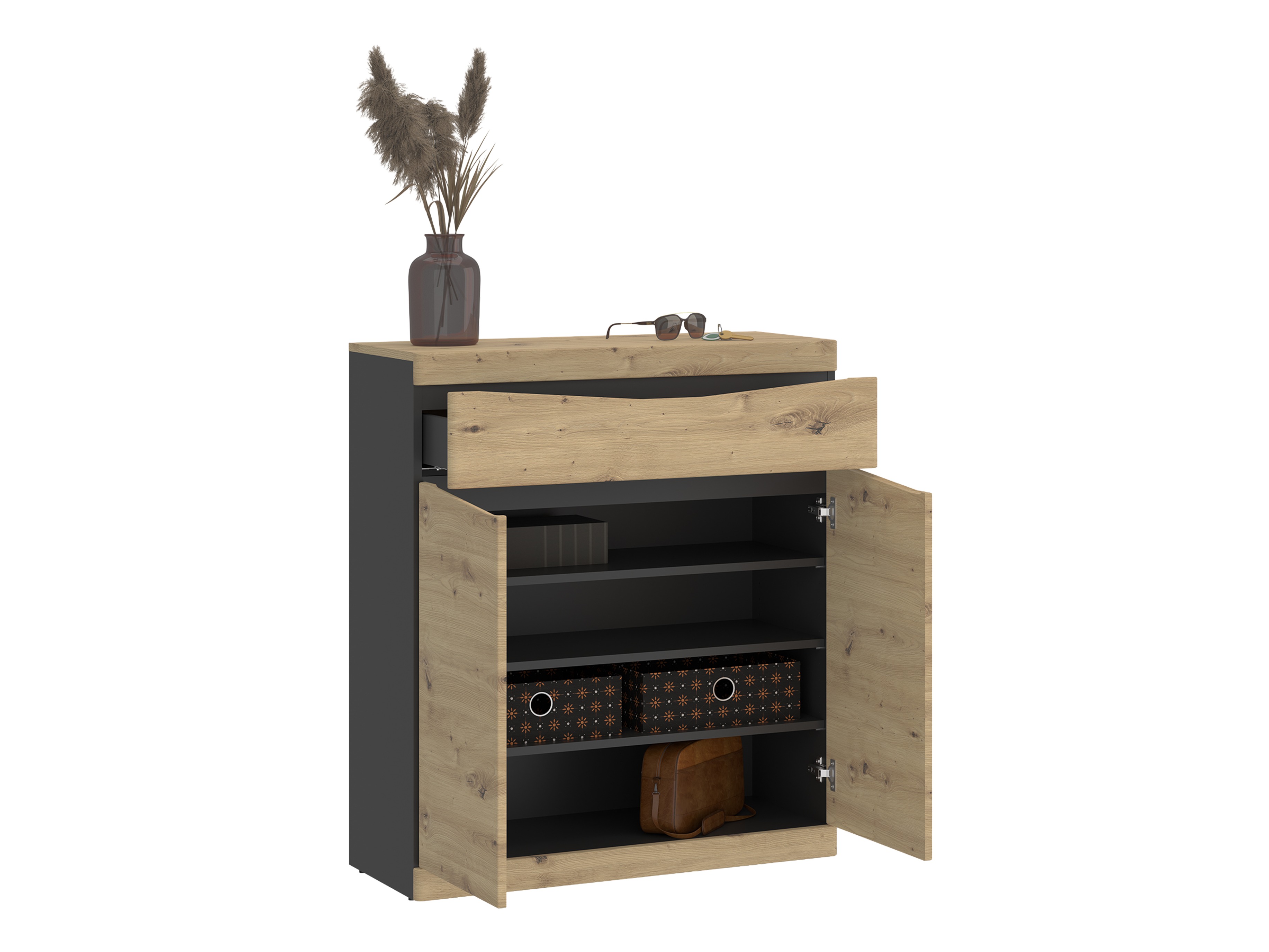 Komoda Venlori 115 (Artisan hrast + Antracit)