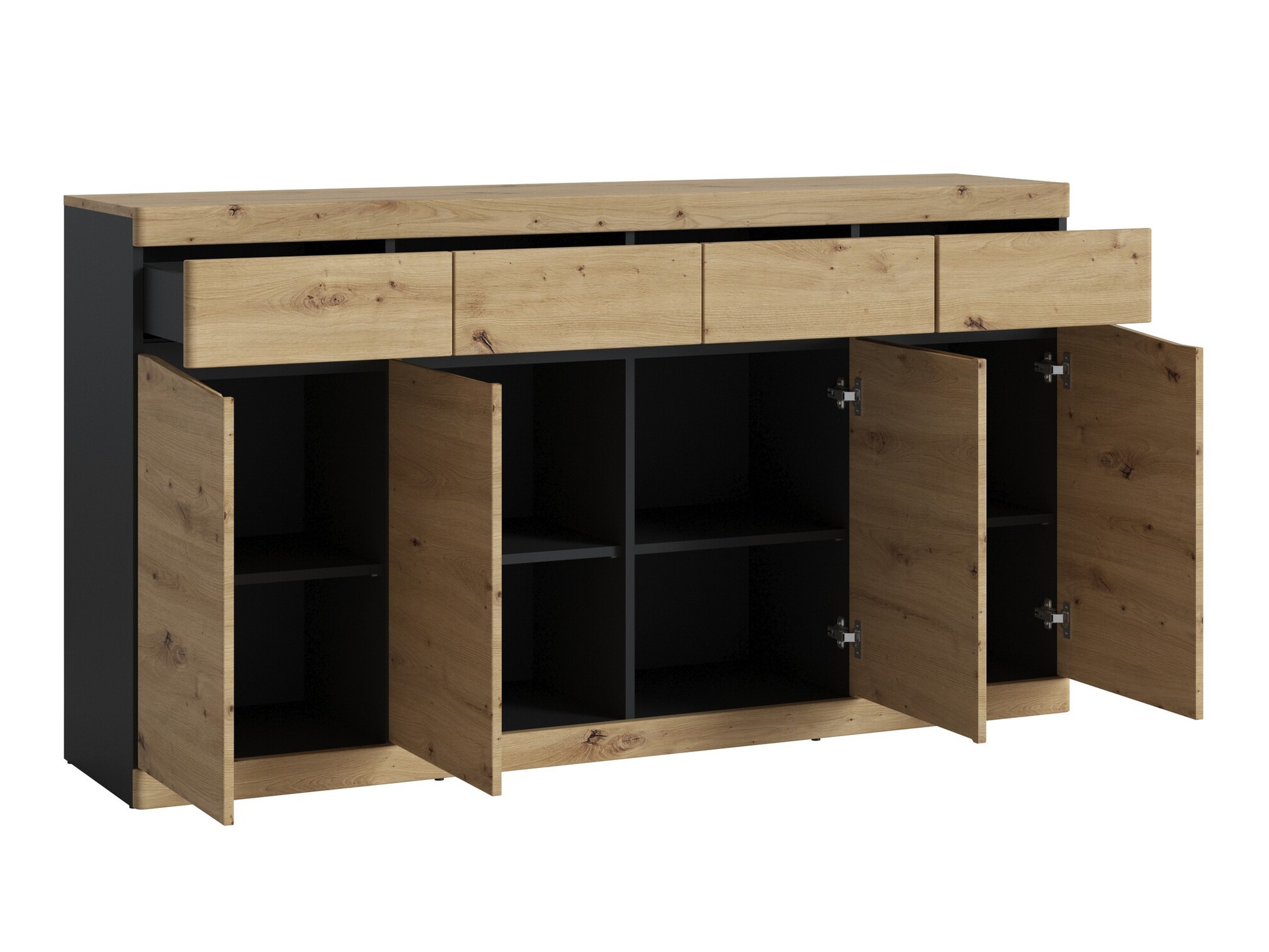 Komoda Venlori 124 (Antracit + Artisan hrast)