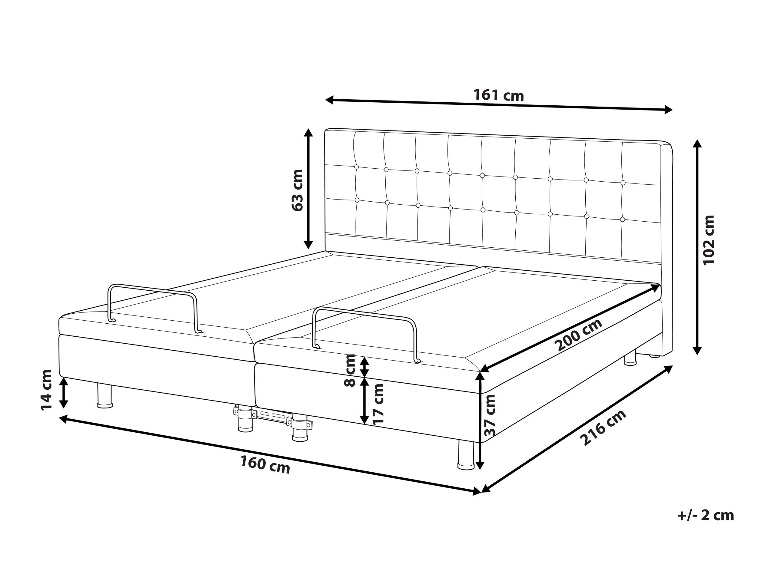 Postelja Berwyn 762 (Svetlo siva)