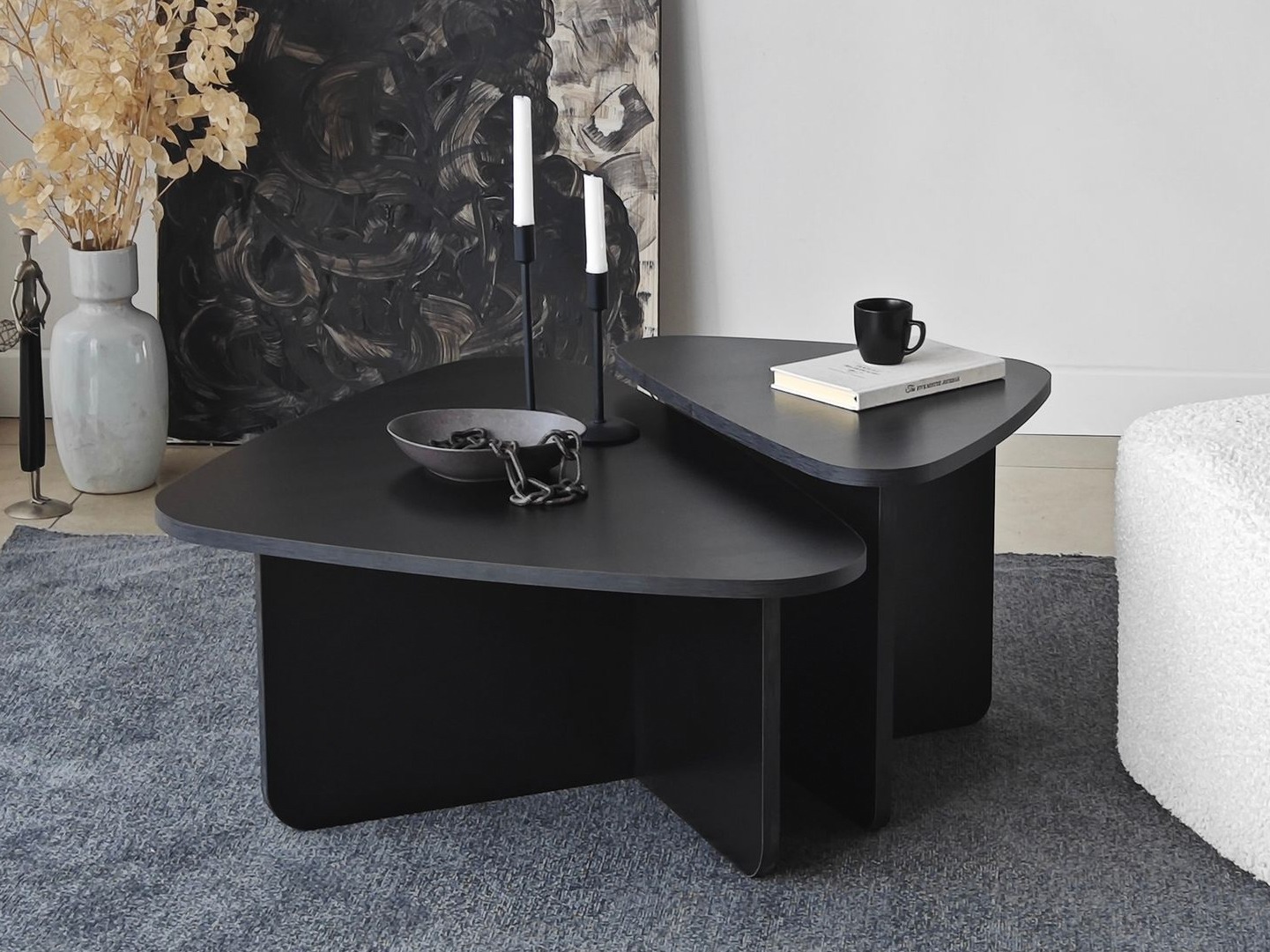 Komplet klubskih mizic Kailua 2638 (Črna)