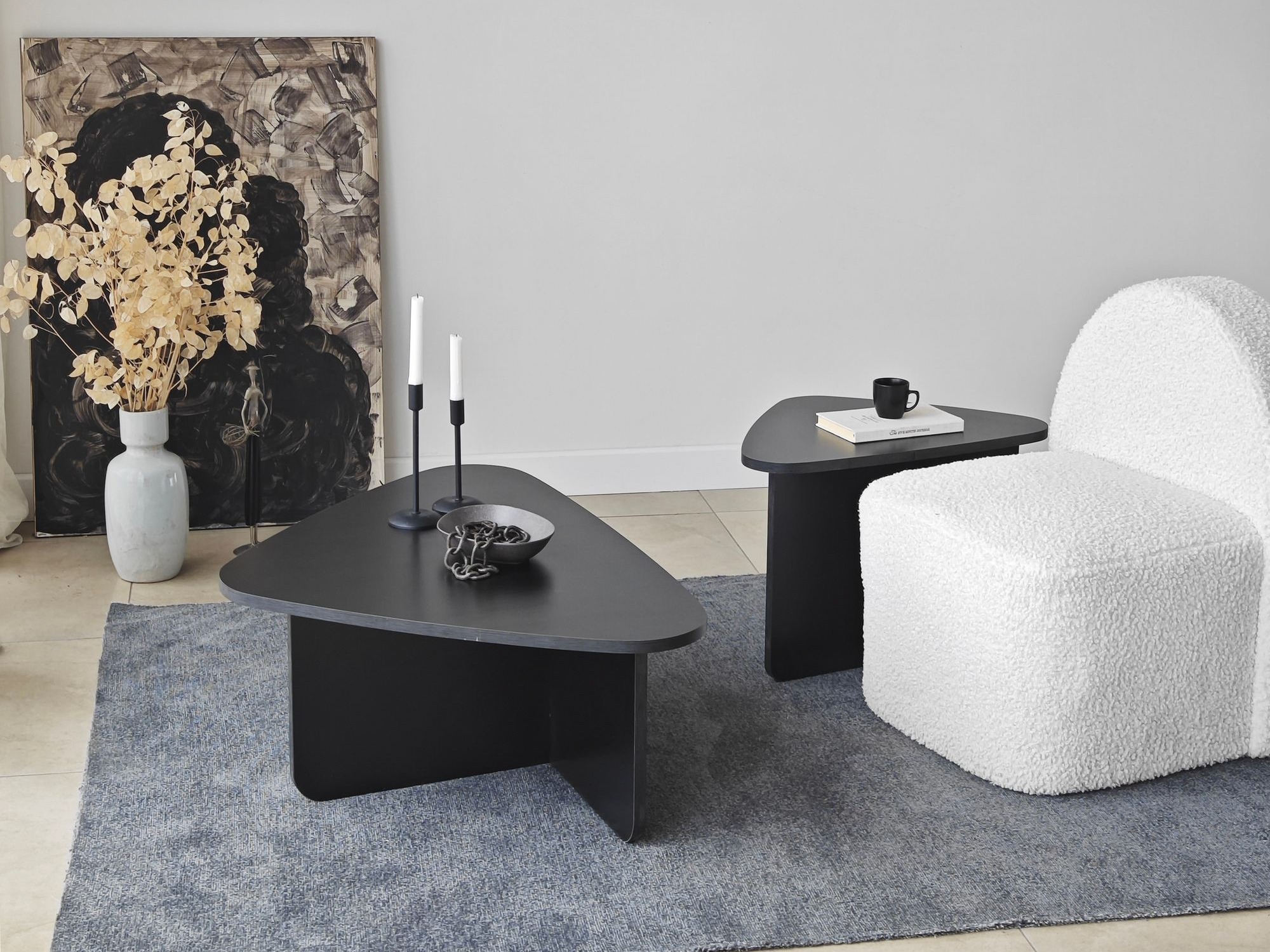 Komplet klubskih mizic Kailua 2638 (Črna)