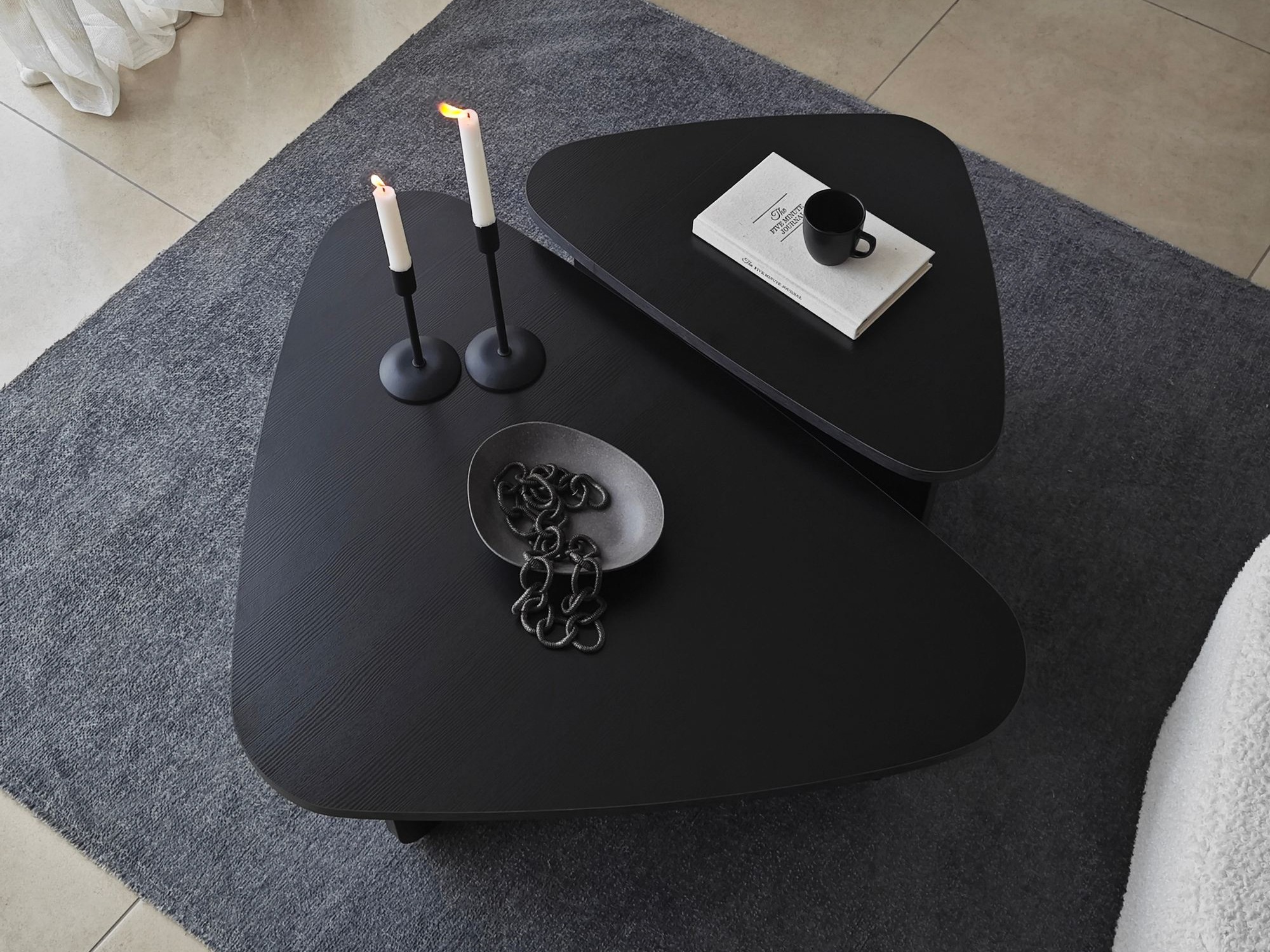 Komplet klubskih mizic Kailua 2638 (Črna)