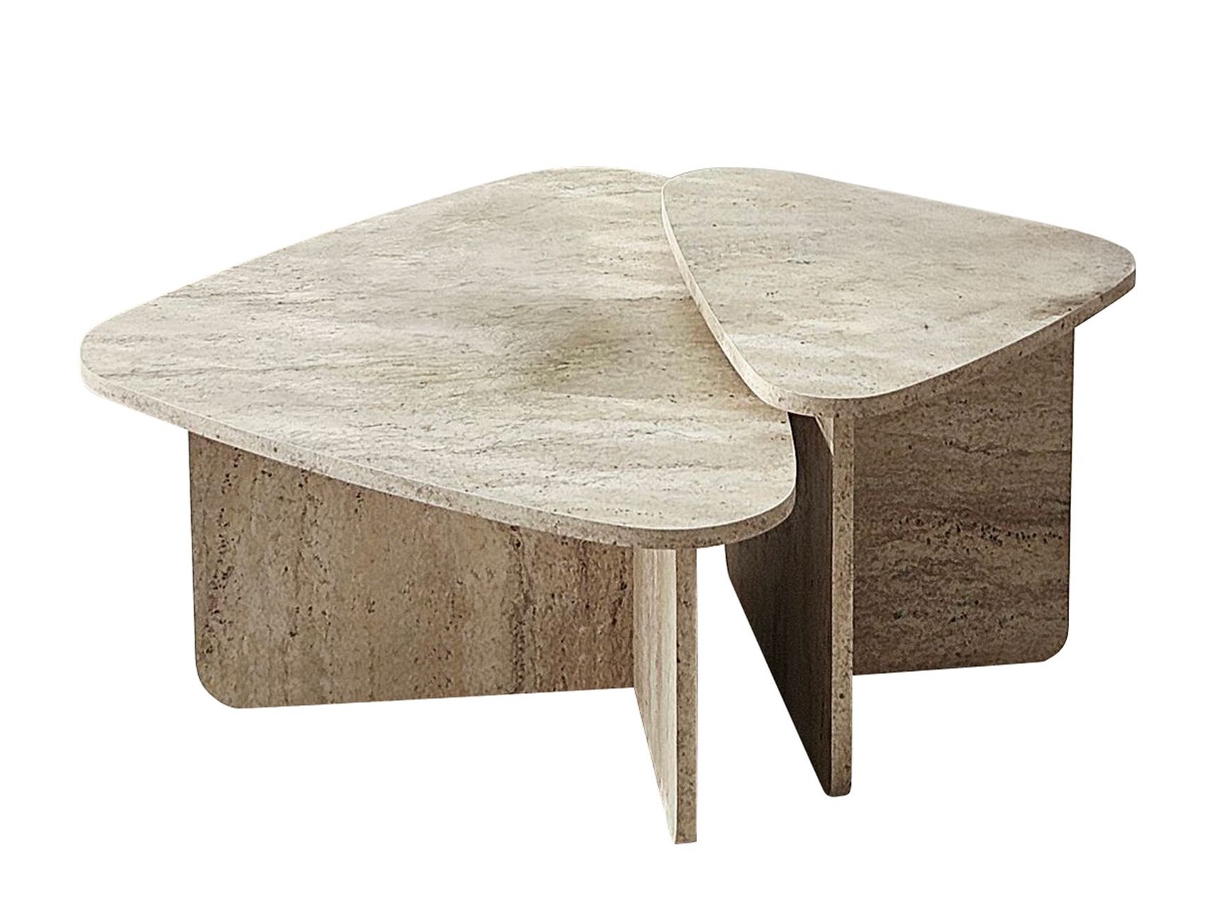 Komplet klubskih mizic Kailua 2638 (Svetel travertin)