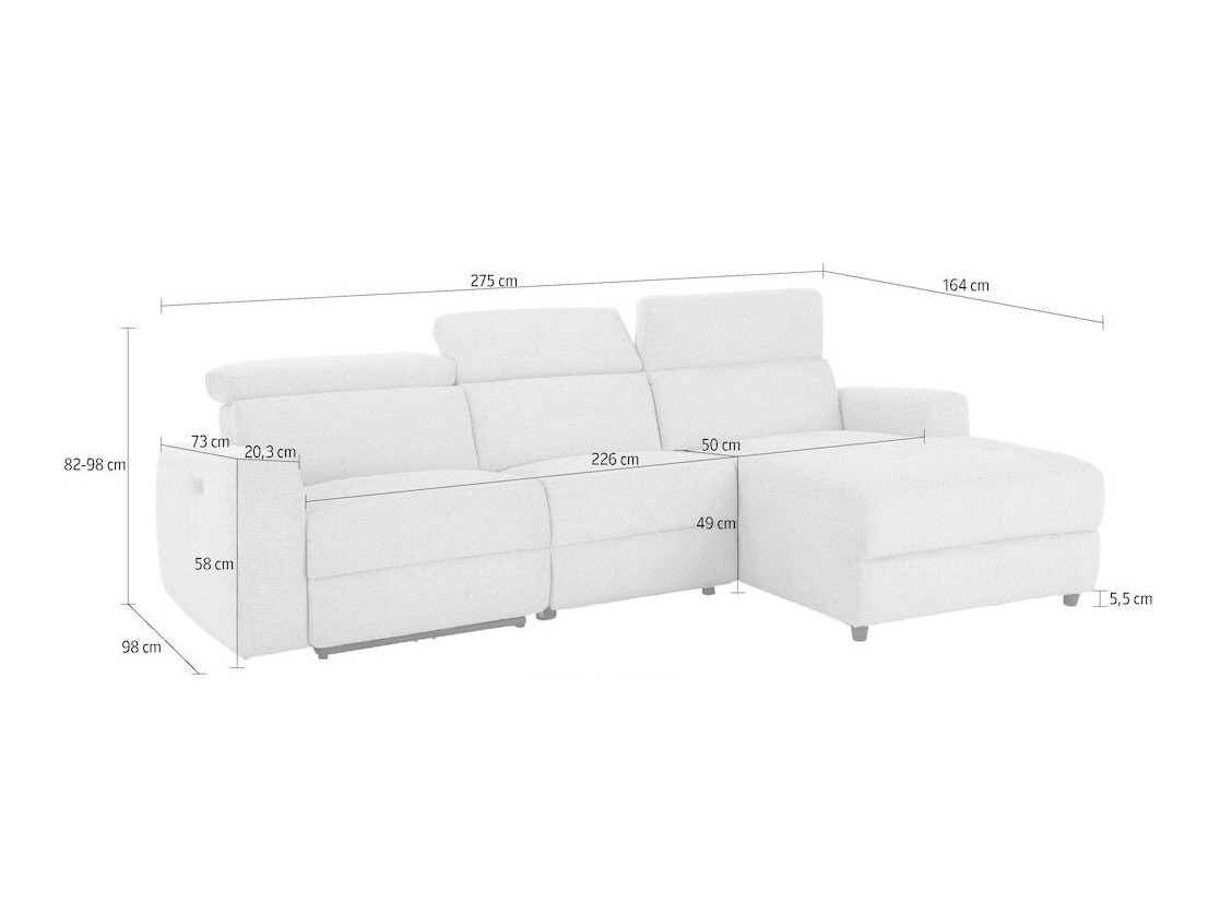 Kotna garnitura s počivalnikom Denton 1490 (Svetlo modra)