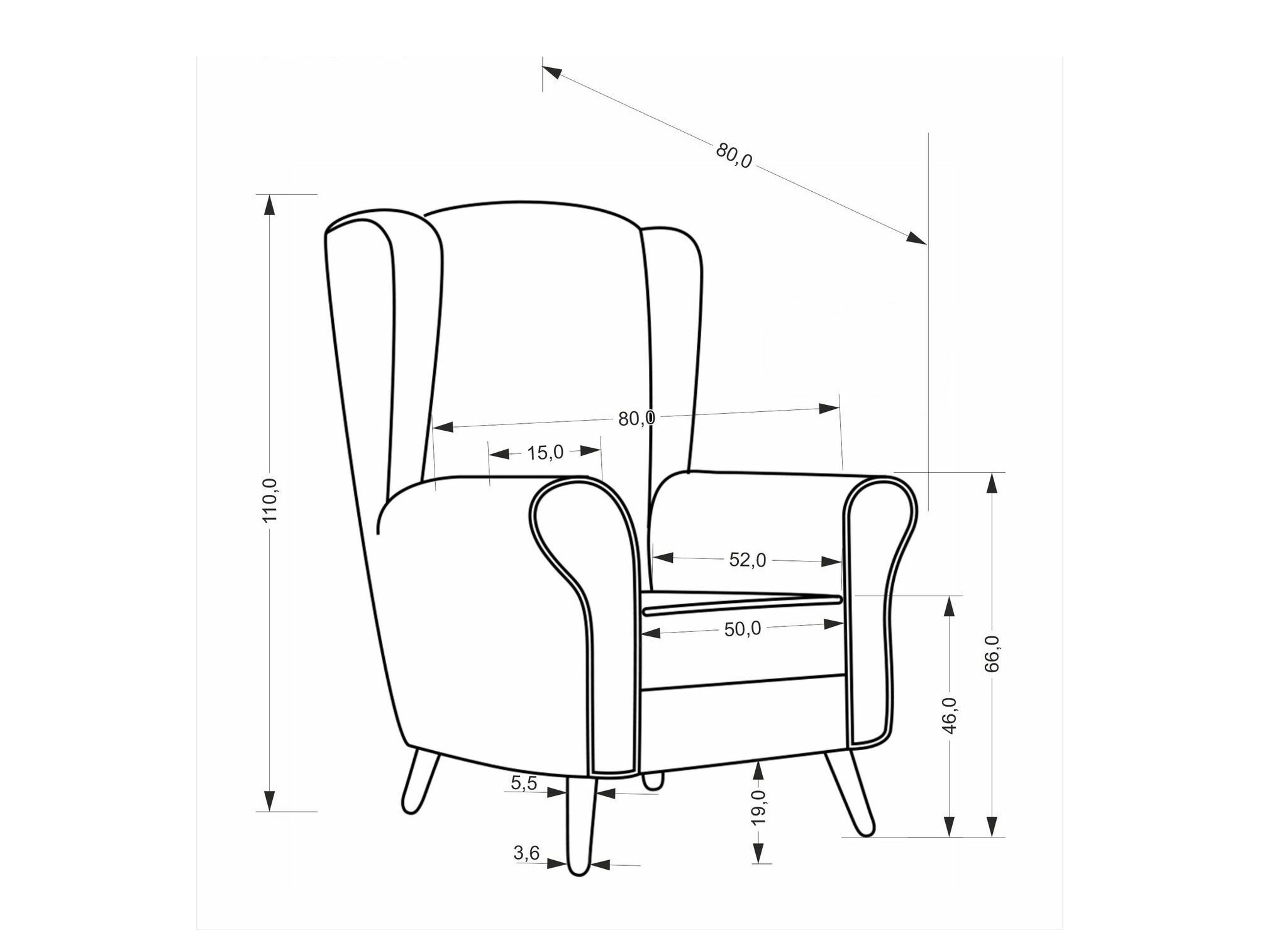 Fotelj Houston 1929 (Siva)