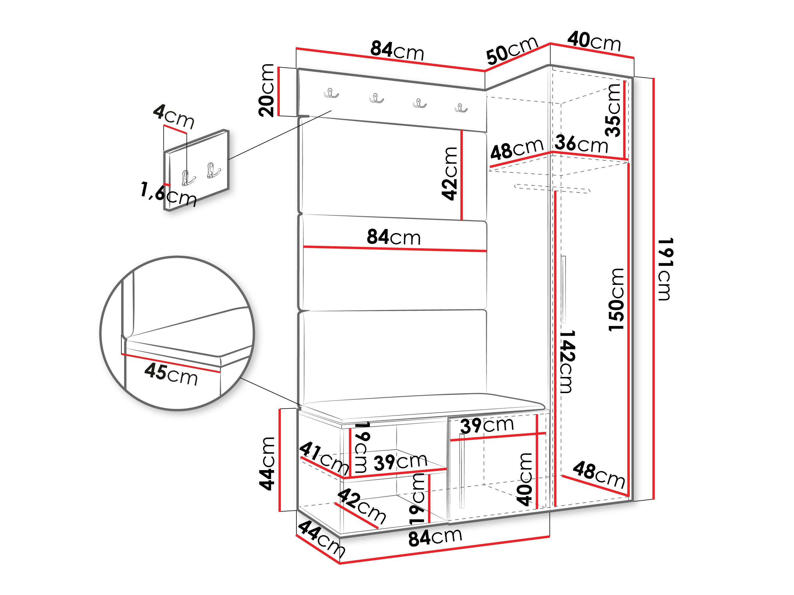 Komplet za predsobo Hartford 525 (Kašmir)