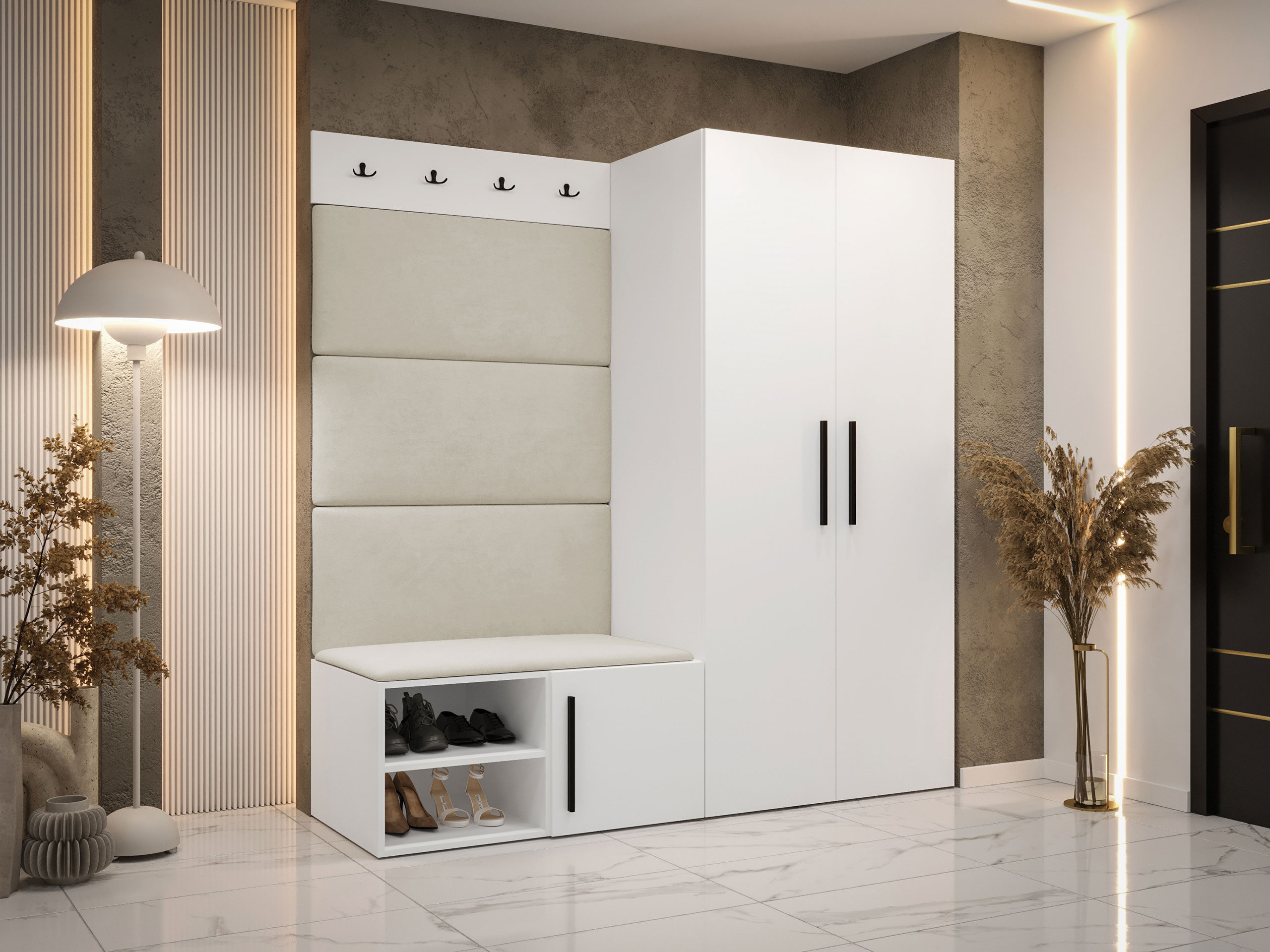 Komplet za predsobo Hartford 526 (Bela)