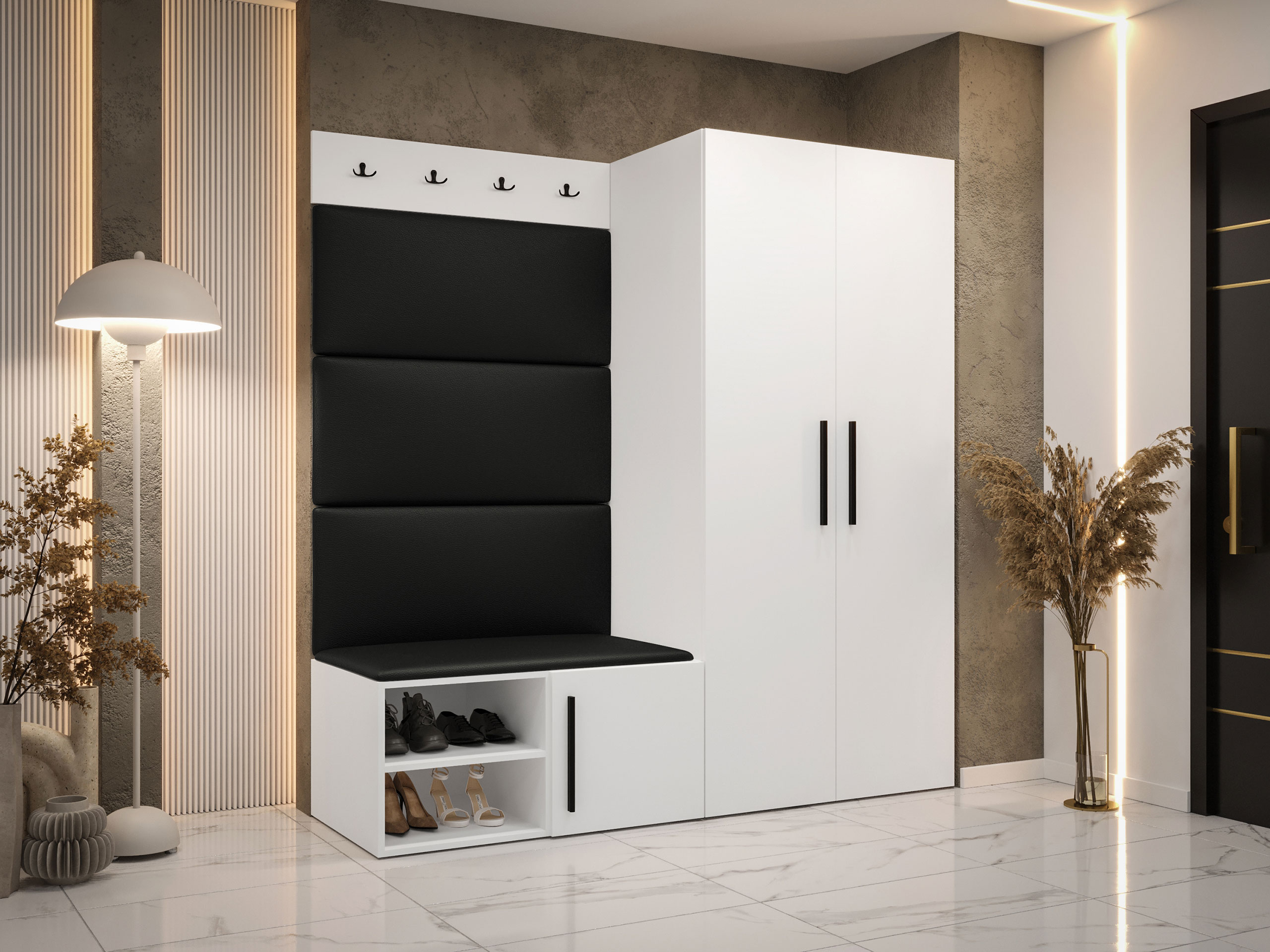 Komplet za predsobo Hartford 526 (Bela)