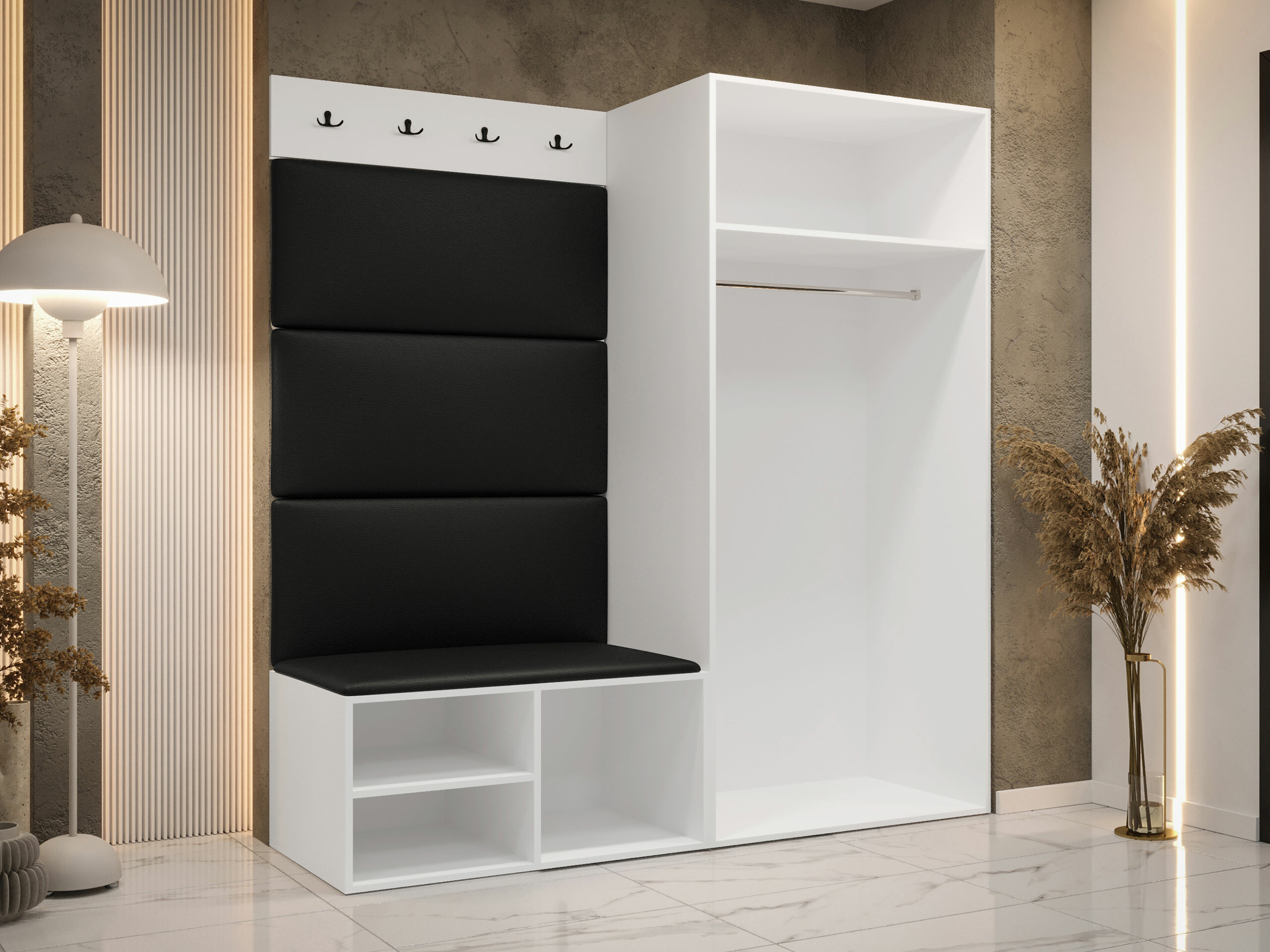 Komplet za predsobo Hartford 526 (Bela)