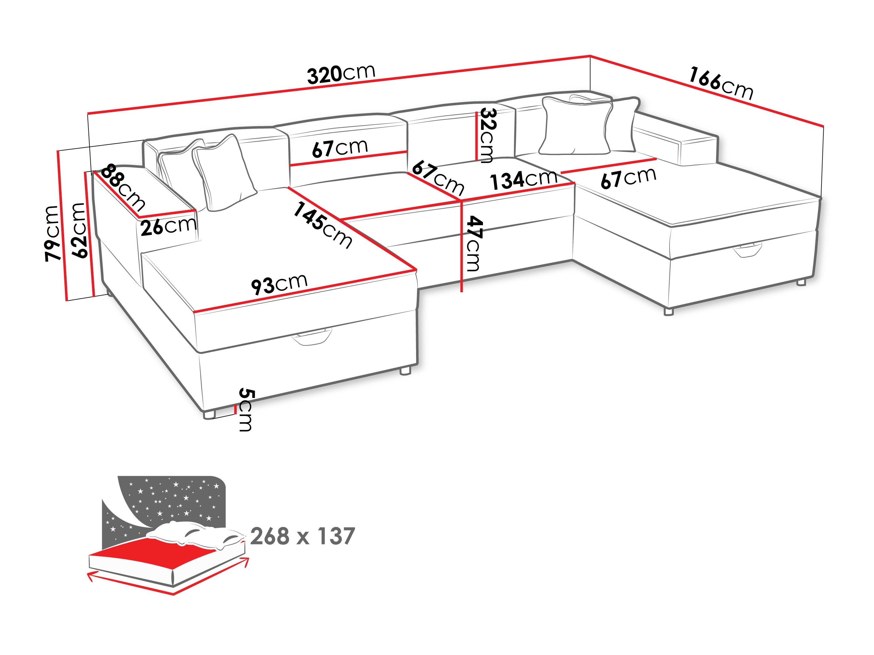 Kotna garnitura Clovis 115 (Coral 80)