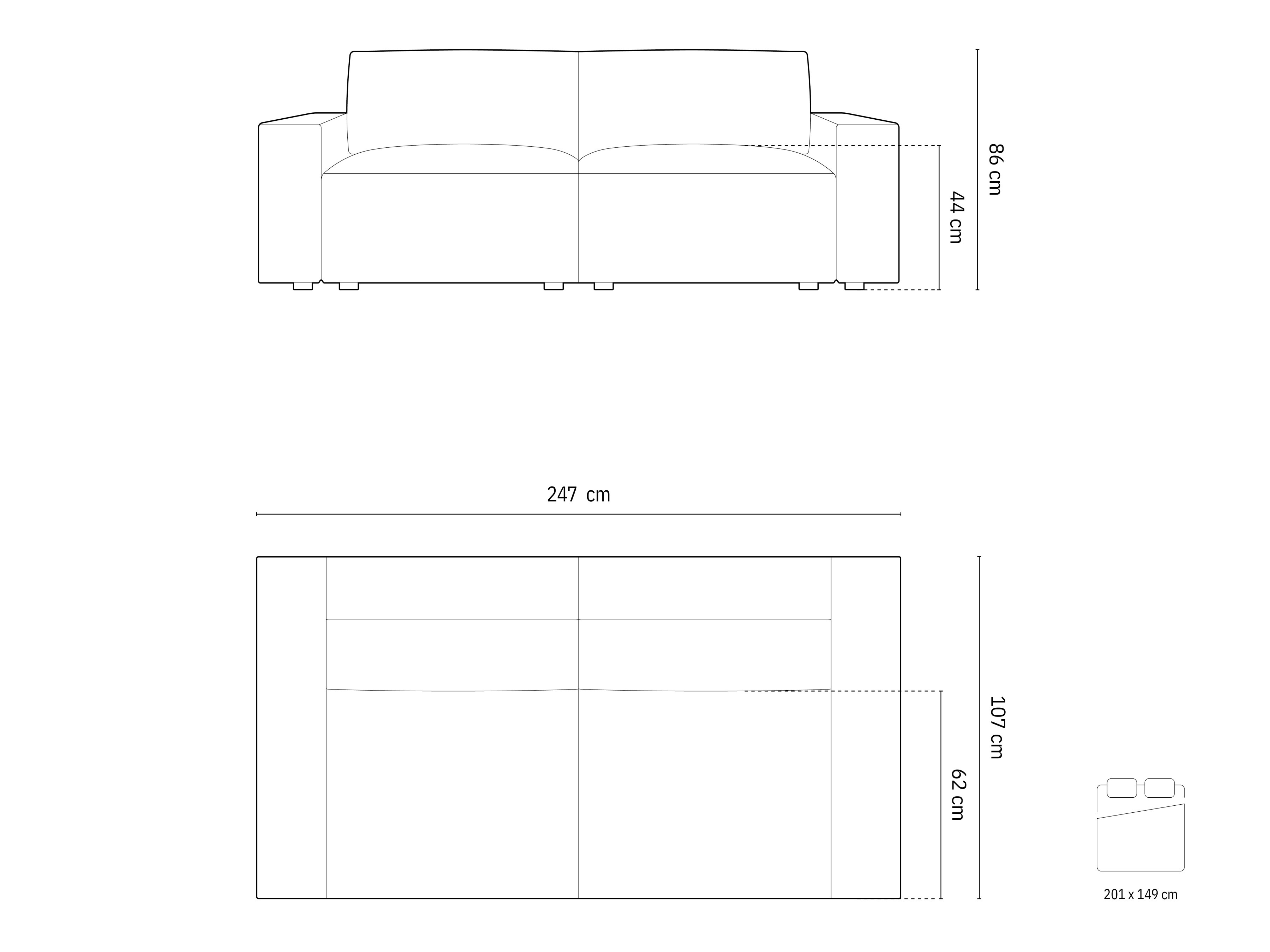 Kavč z ležiščem Lomcalu 108 (Megan 359)