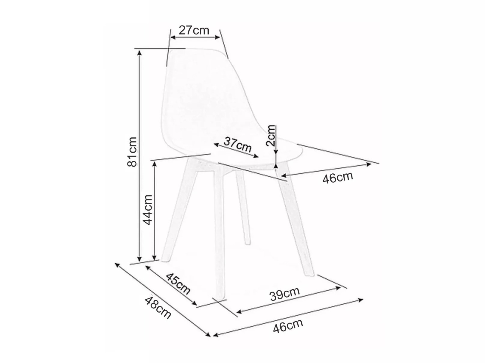 Stol Detroit 834 (Siva)