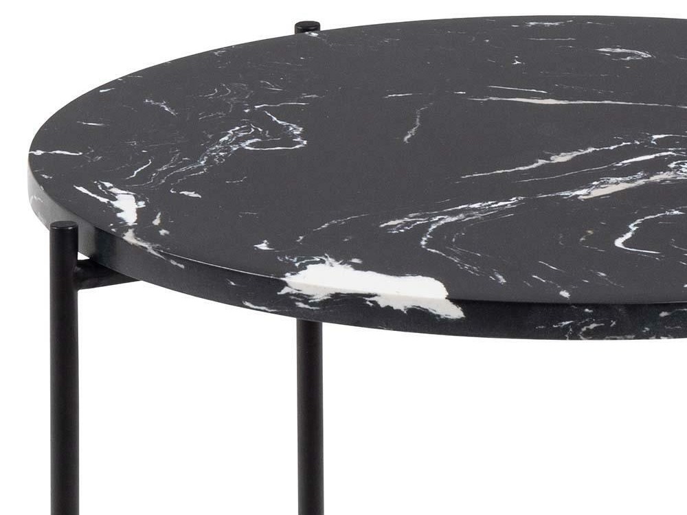 Stranska mizica Norsica 609 (Črni marmor + Črna)