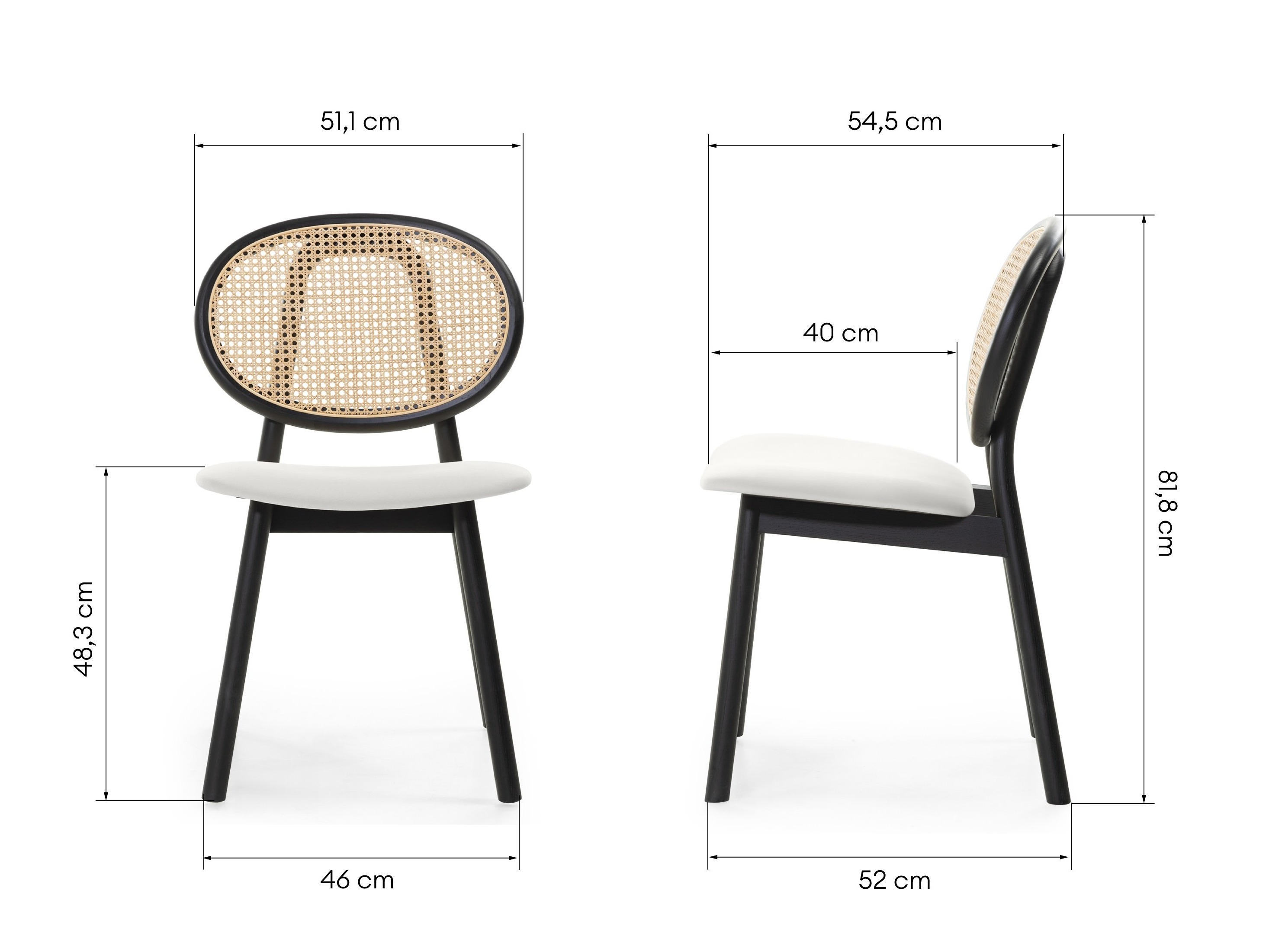 Stol Burleson 347 (Črna + Bela)