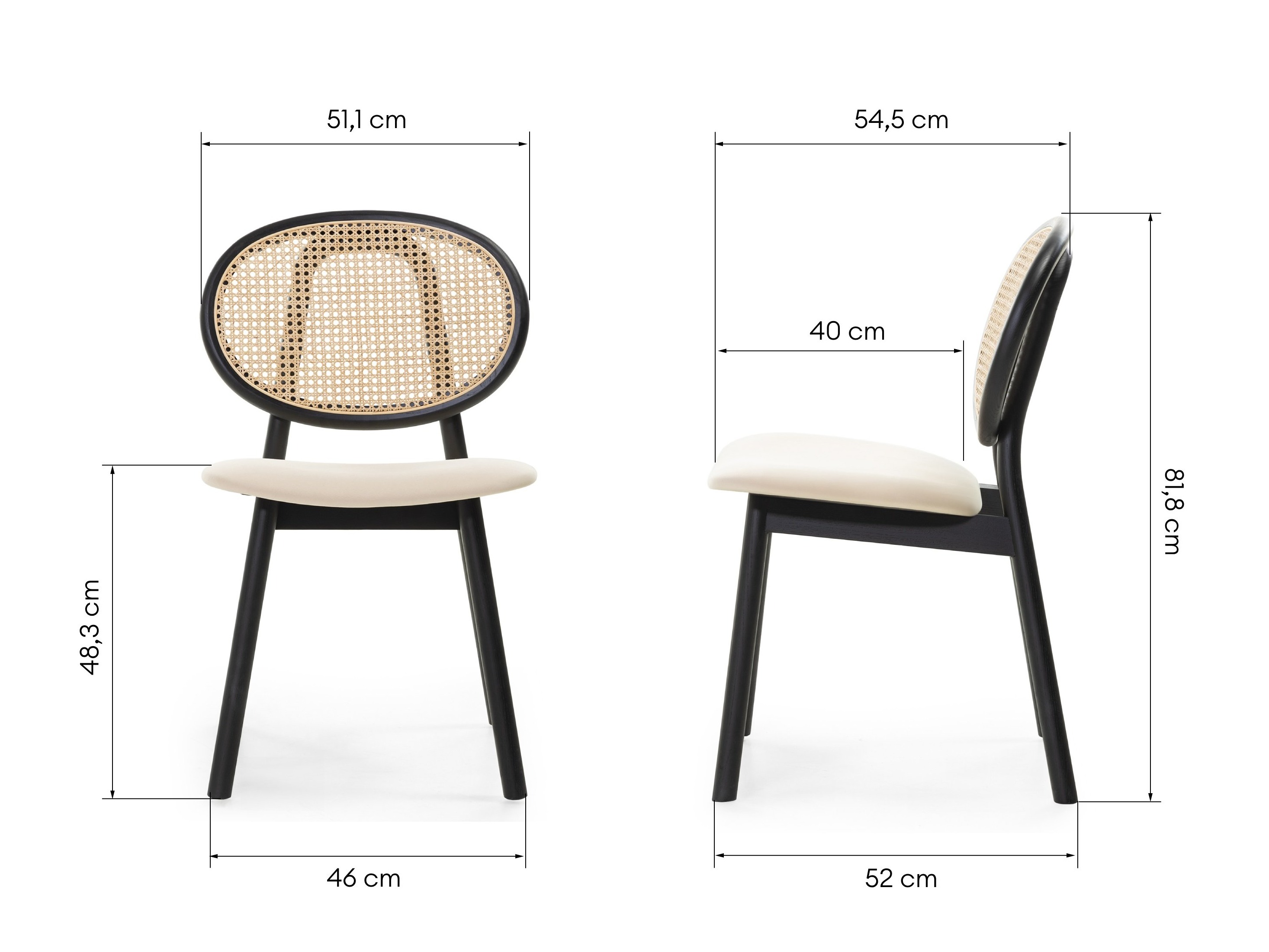 Stol Burleson 347 (Črna + Bež)