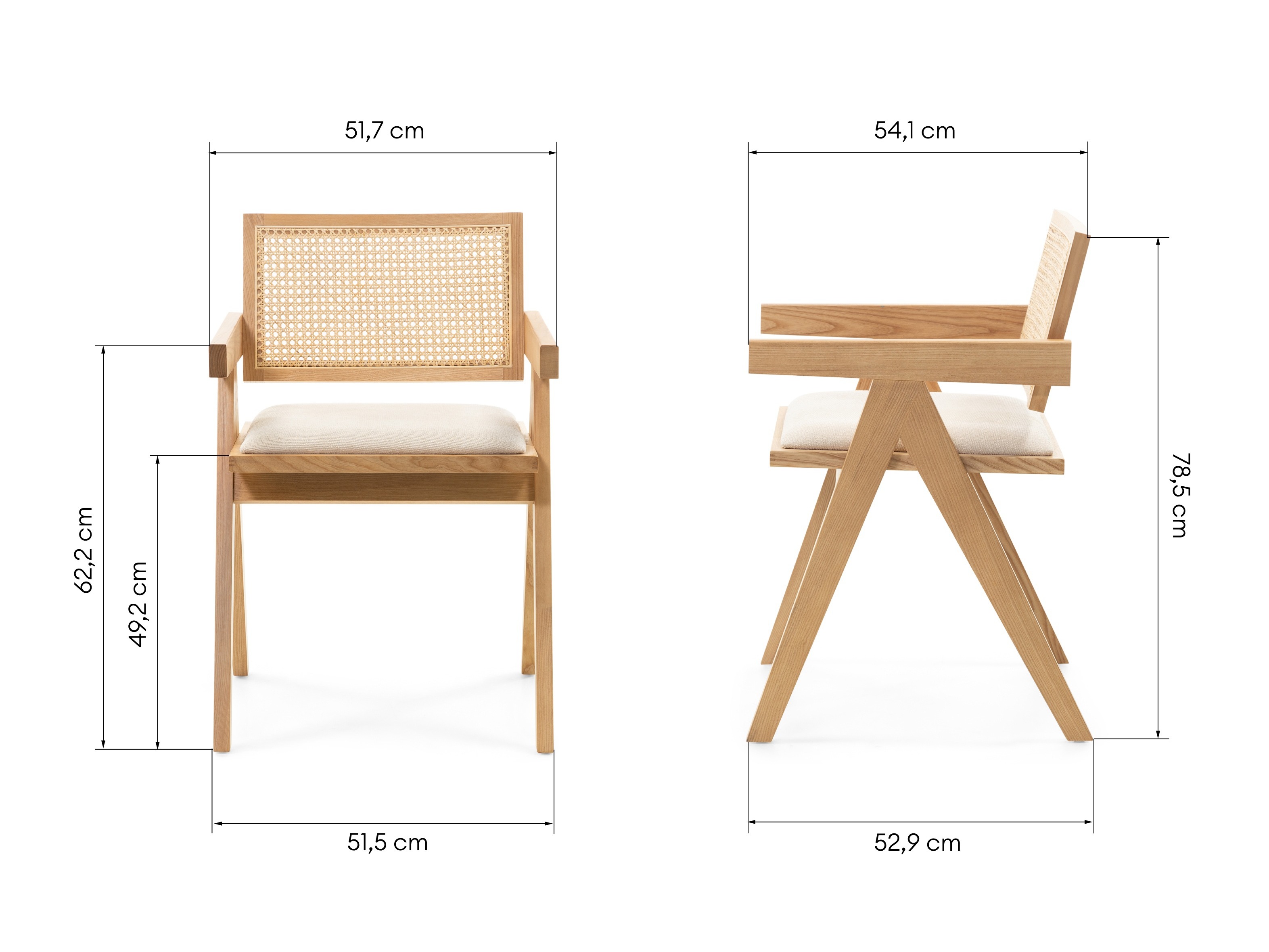 Stol Burleson 348 (Svetel les + Svetlo bež)