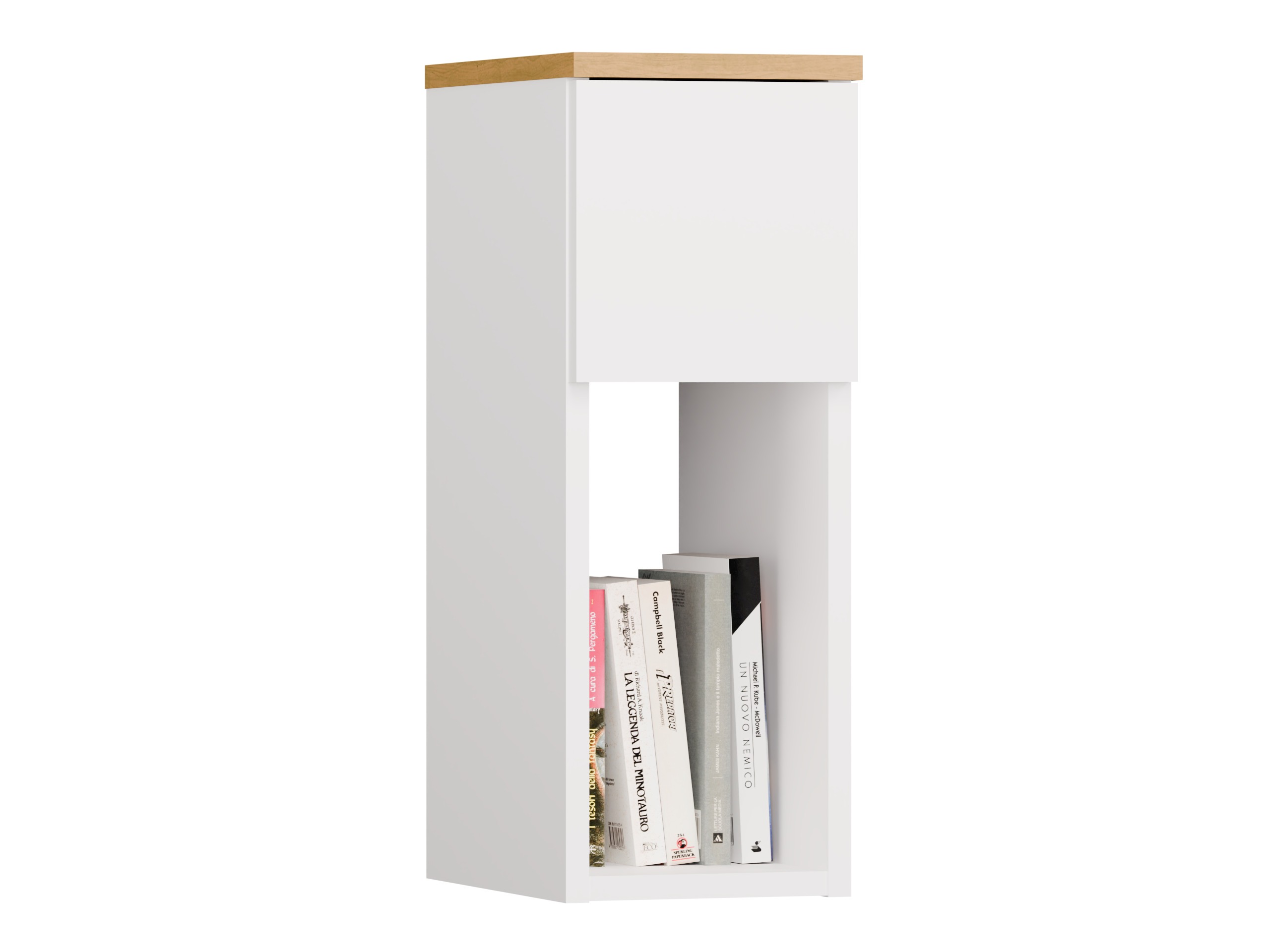 Nočna omarica Mandeville 304 (Bela + Artisan hrast)