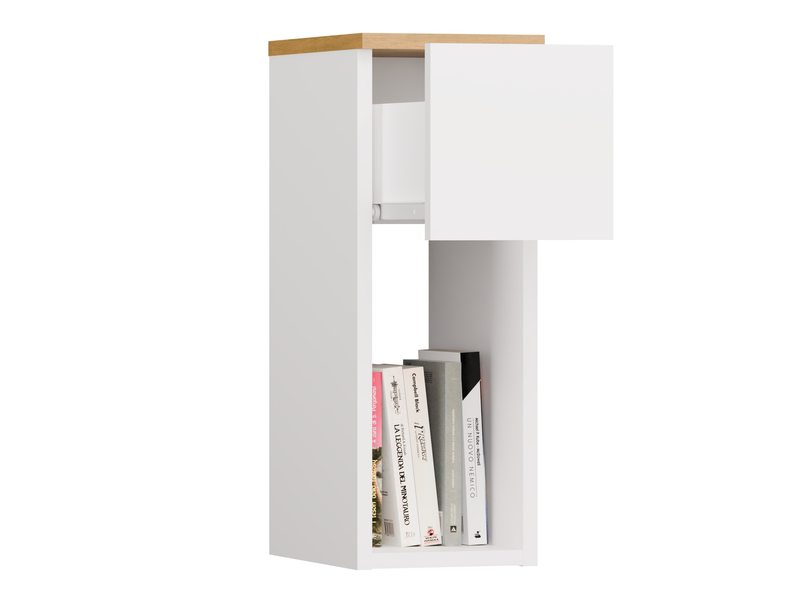 Nočna omarica Mandeville 304 (Bela + Artisan hrast)