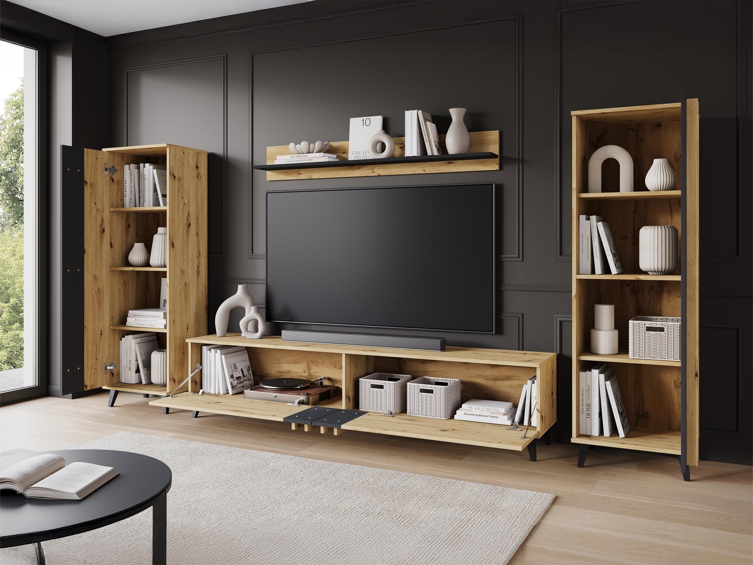 Komplet za dnevno sobo Facetor (Grafit)