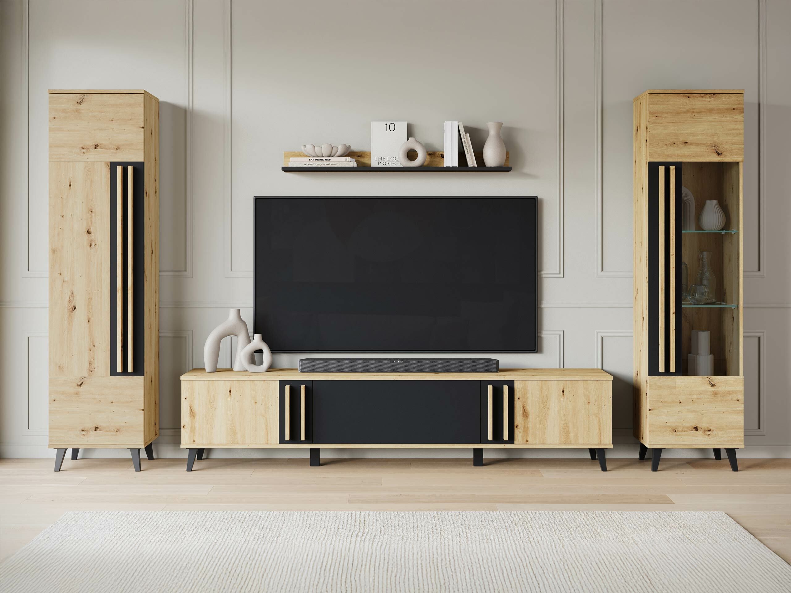 TV-omarica Facetor (Artisan hrast + Grafit)