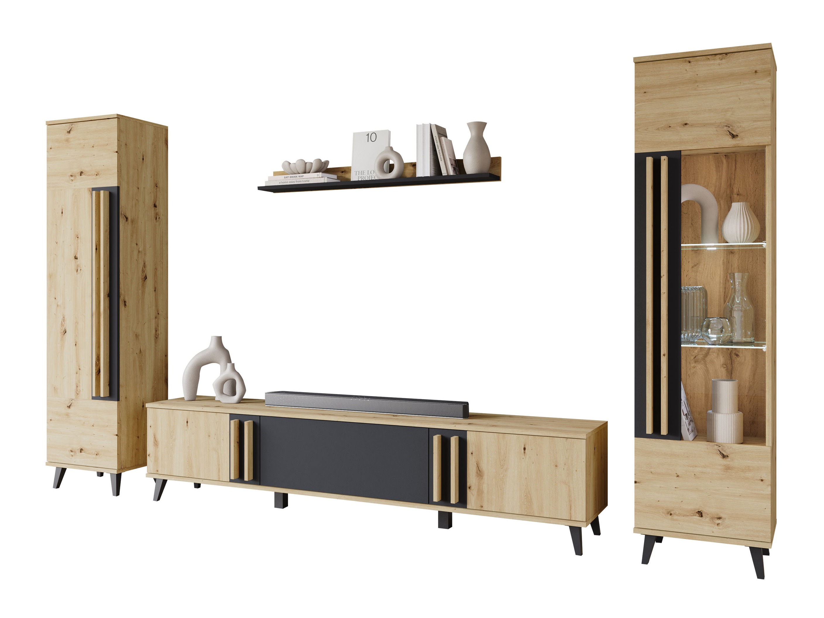 Dnevni prostor Temora 103 (Artisan hrast + Grafit)