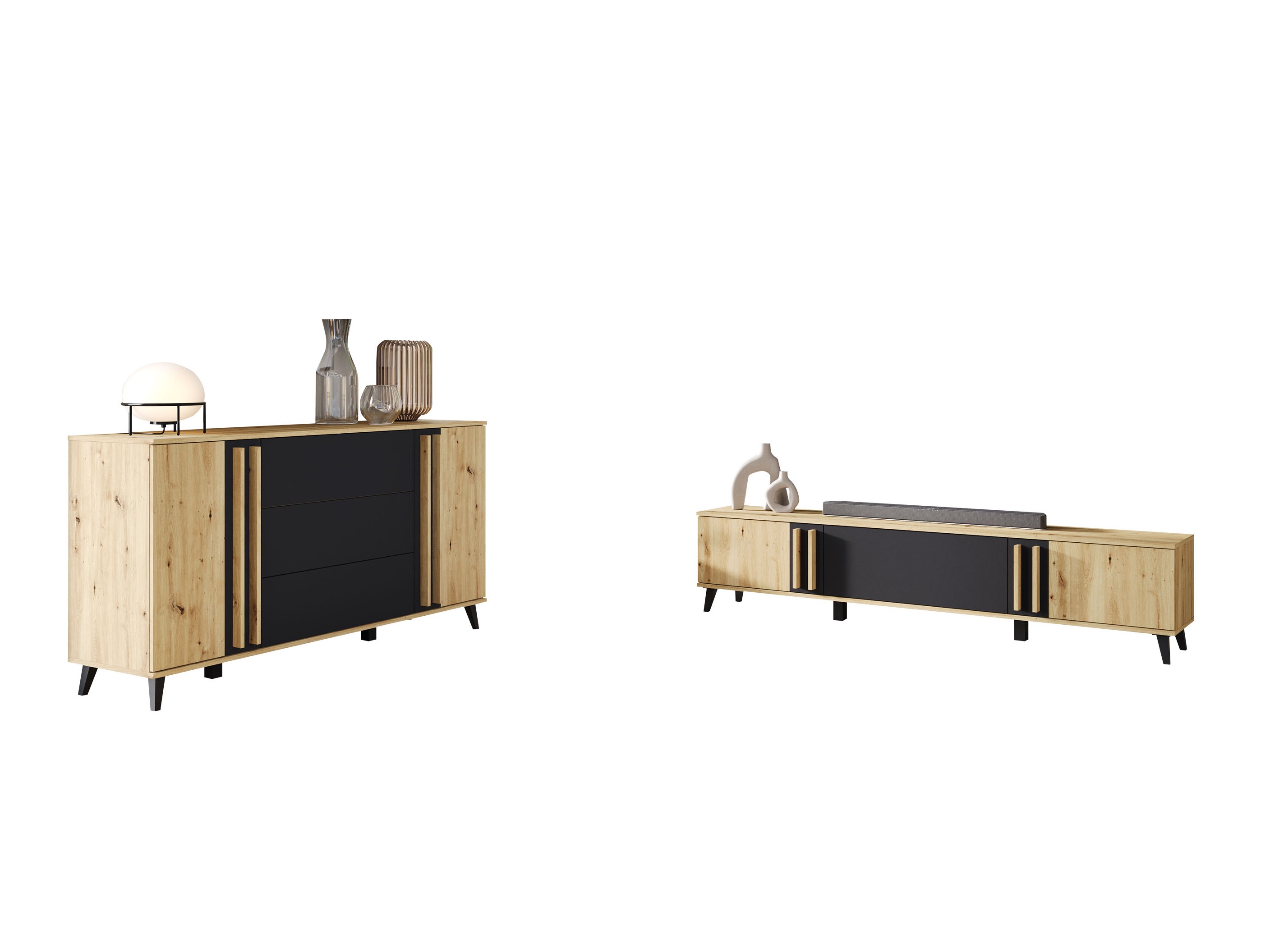 Komplet za dnevno sobo Facetor III (Artisan hrast + Grafit)