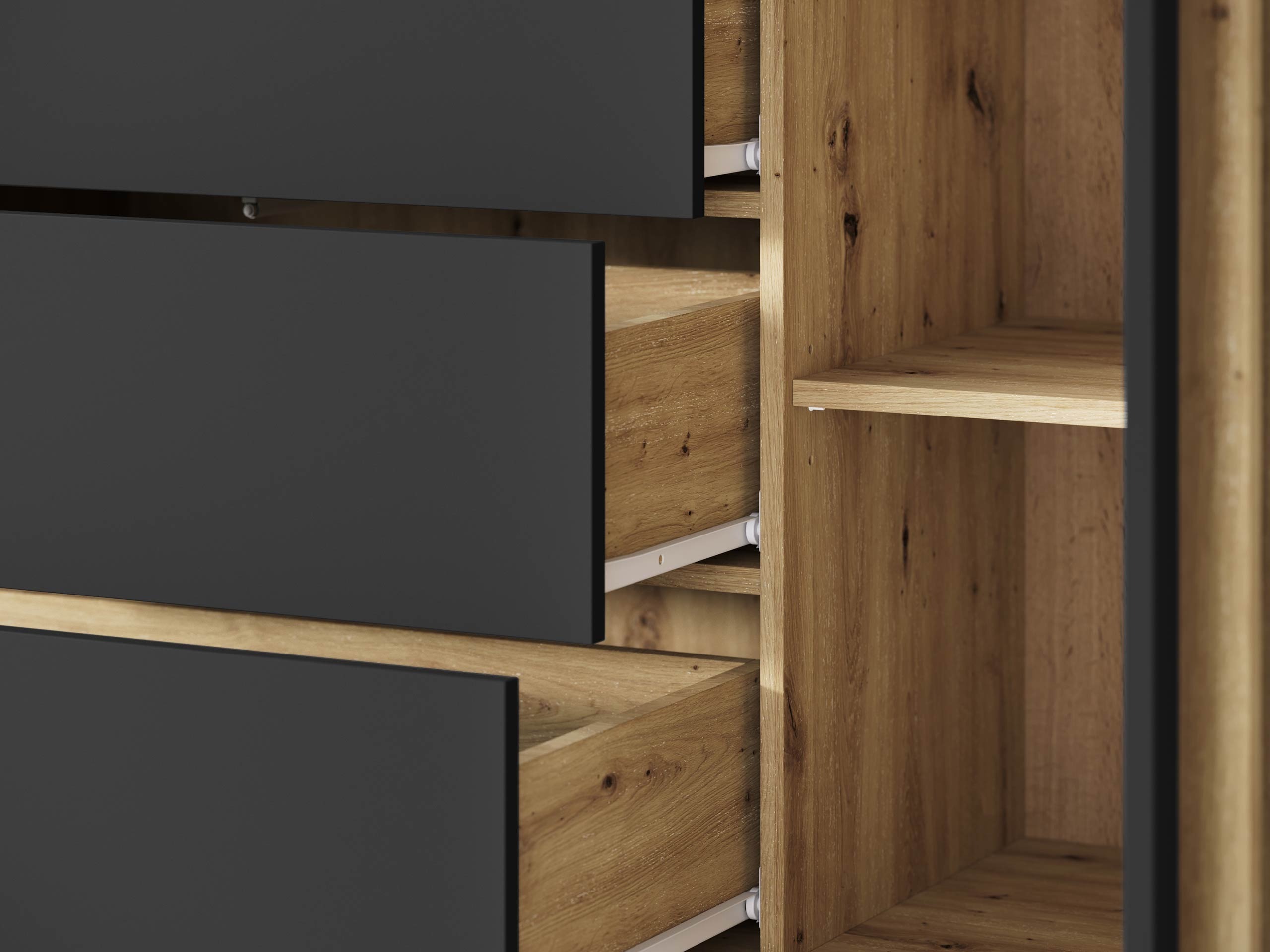 Komplet za dnevno sobo Facetor III (Artisan hrast + Grafit)