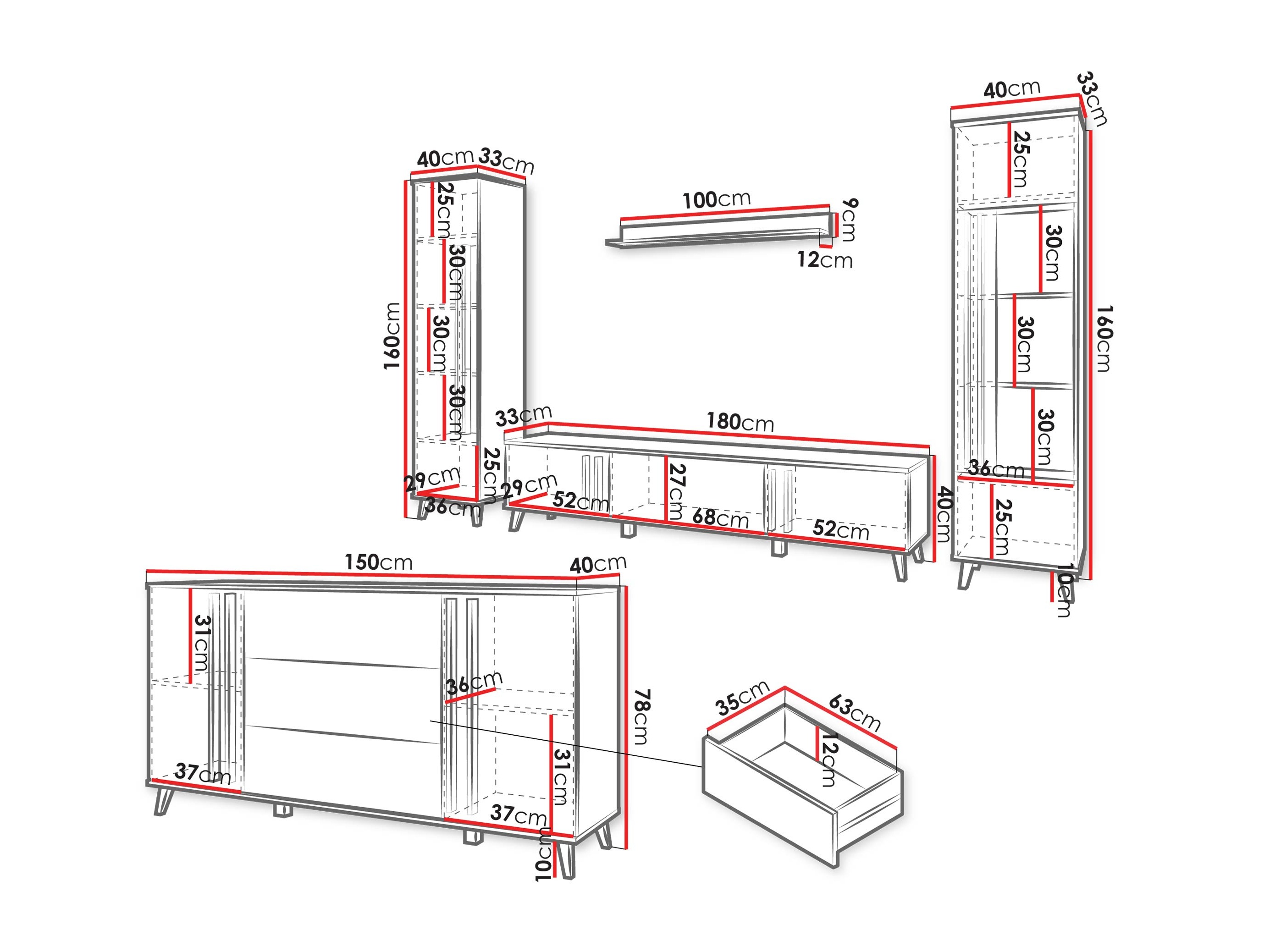 Komplet za dnevno sobo Facetor IV (Congo)