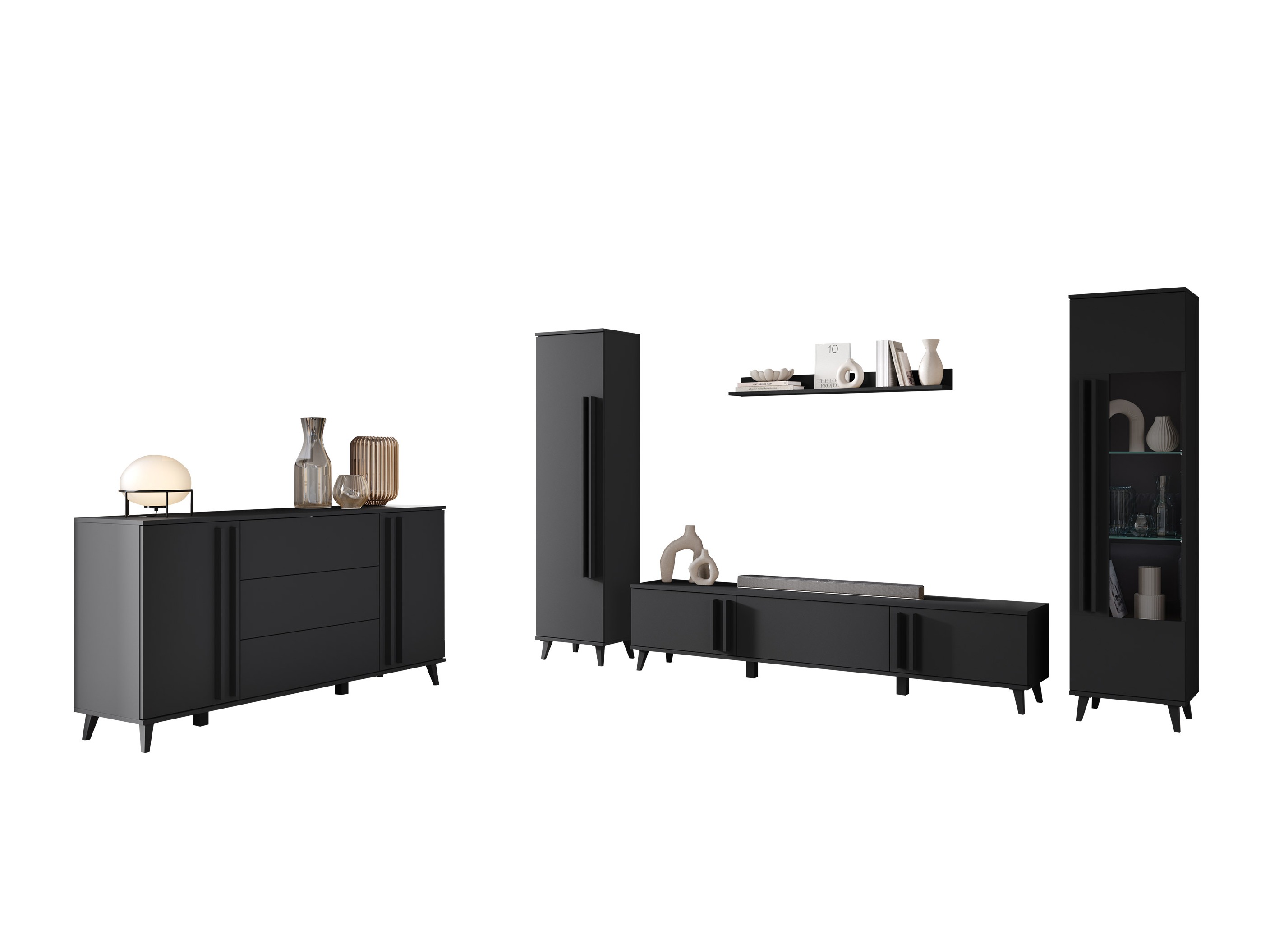 Komplet za dnevno sobo Facetor IV (Grafit)