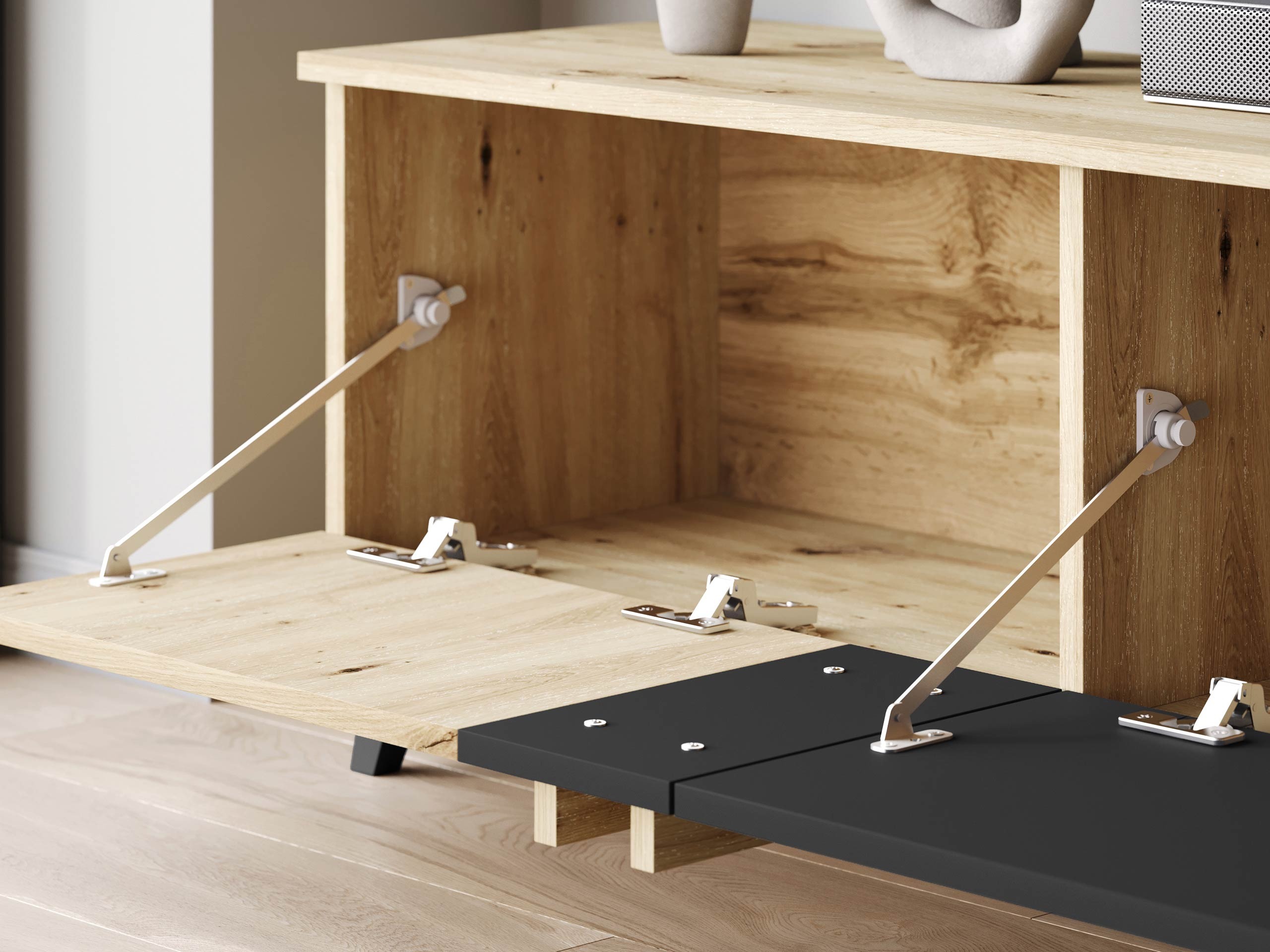 Komplet za dnevno sobo Temora 104 (Artisan hrast + Grafit)