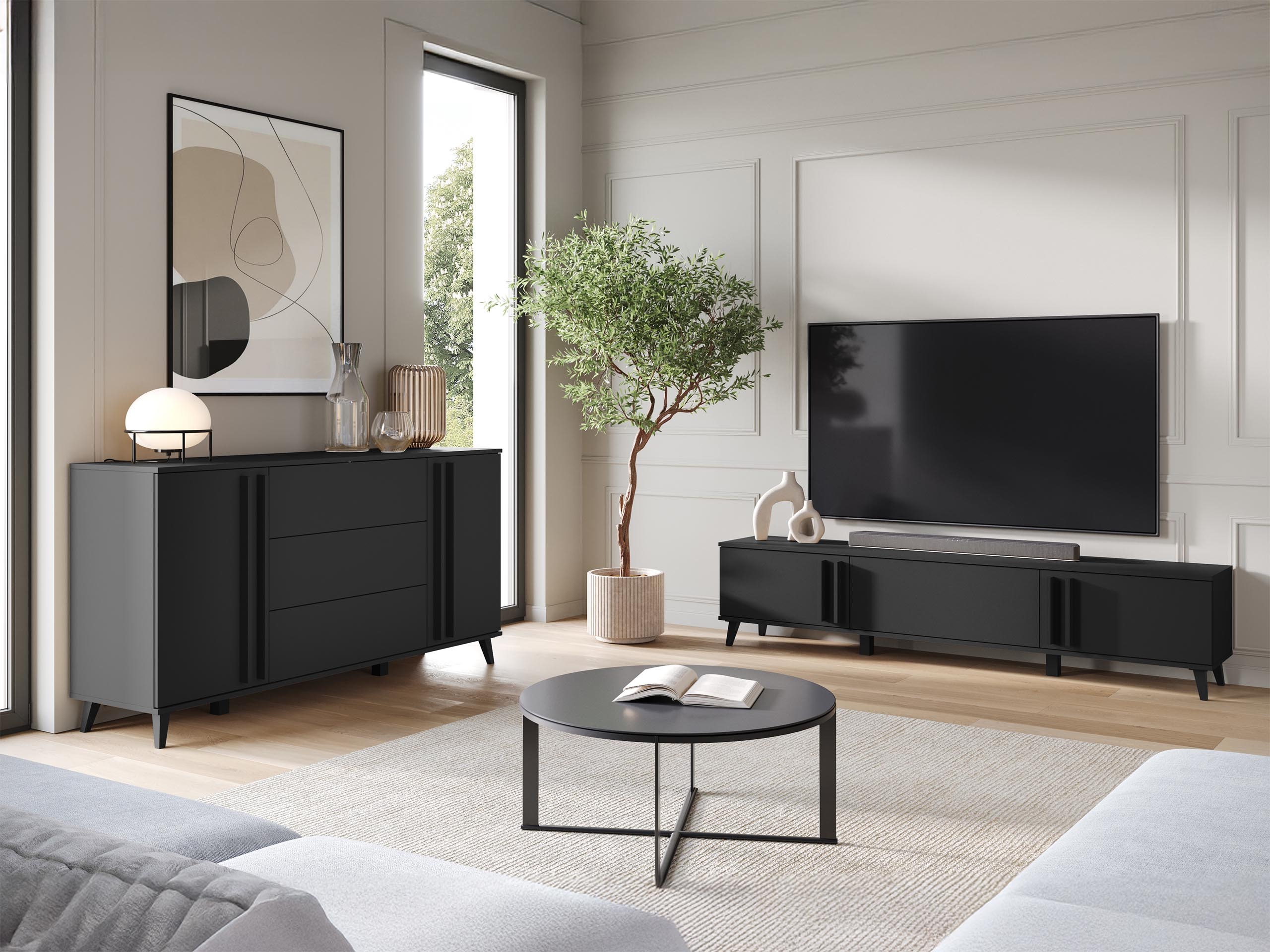 Komplet za dnevno sobo Temora 104 (Grafit)