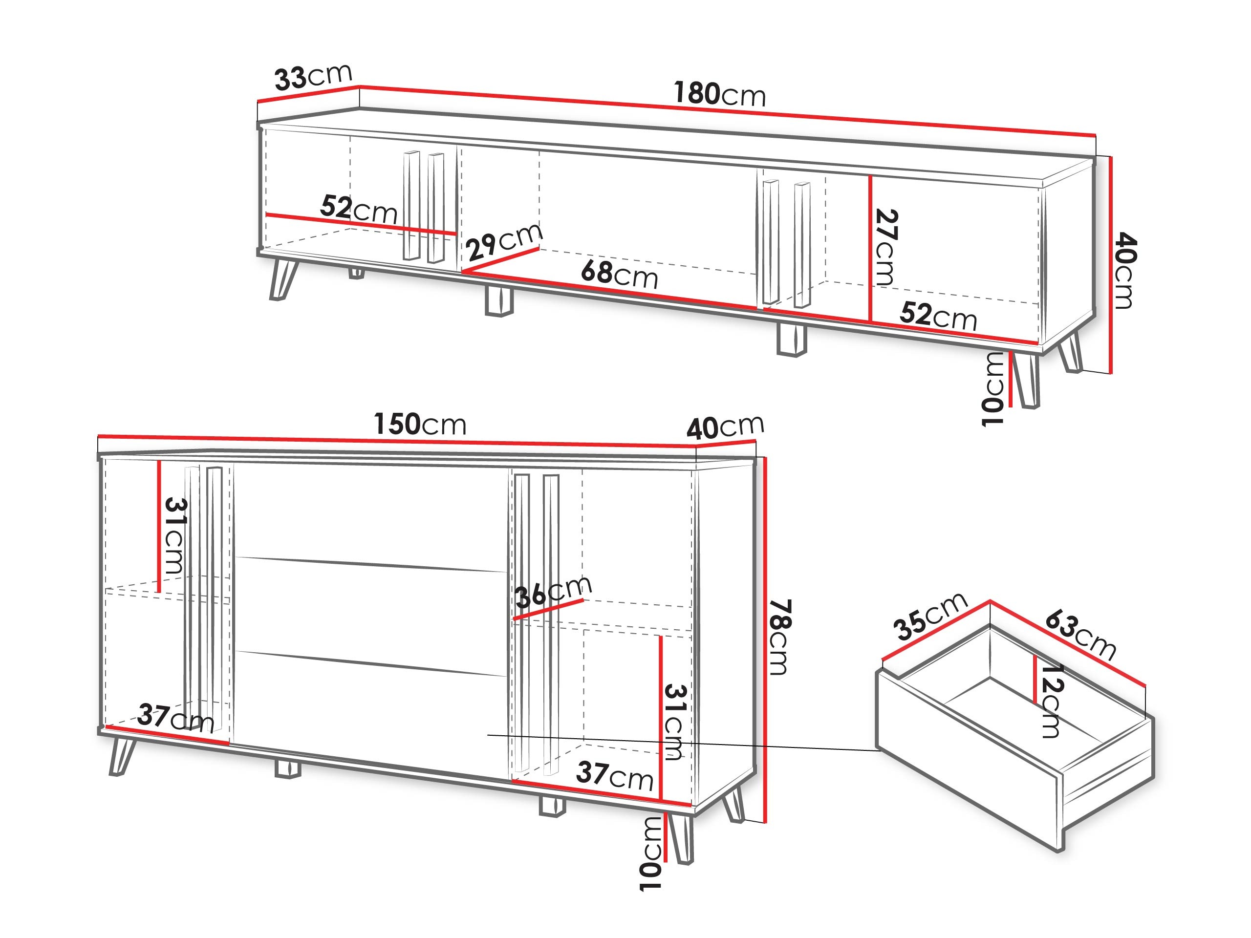 Komplet za dnevno sobo Temora 104 (Grafit)